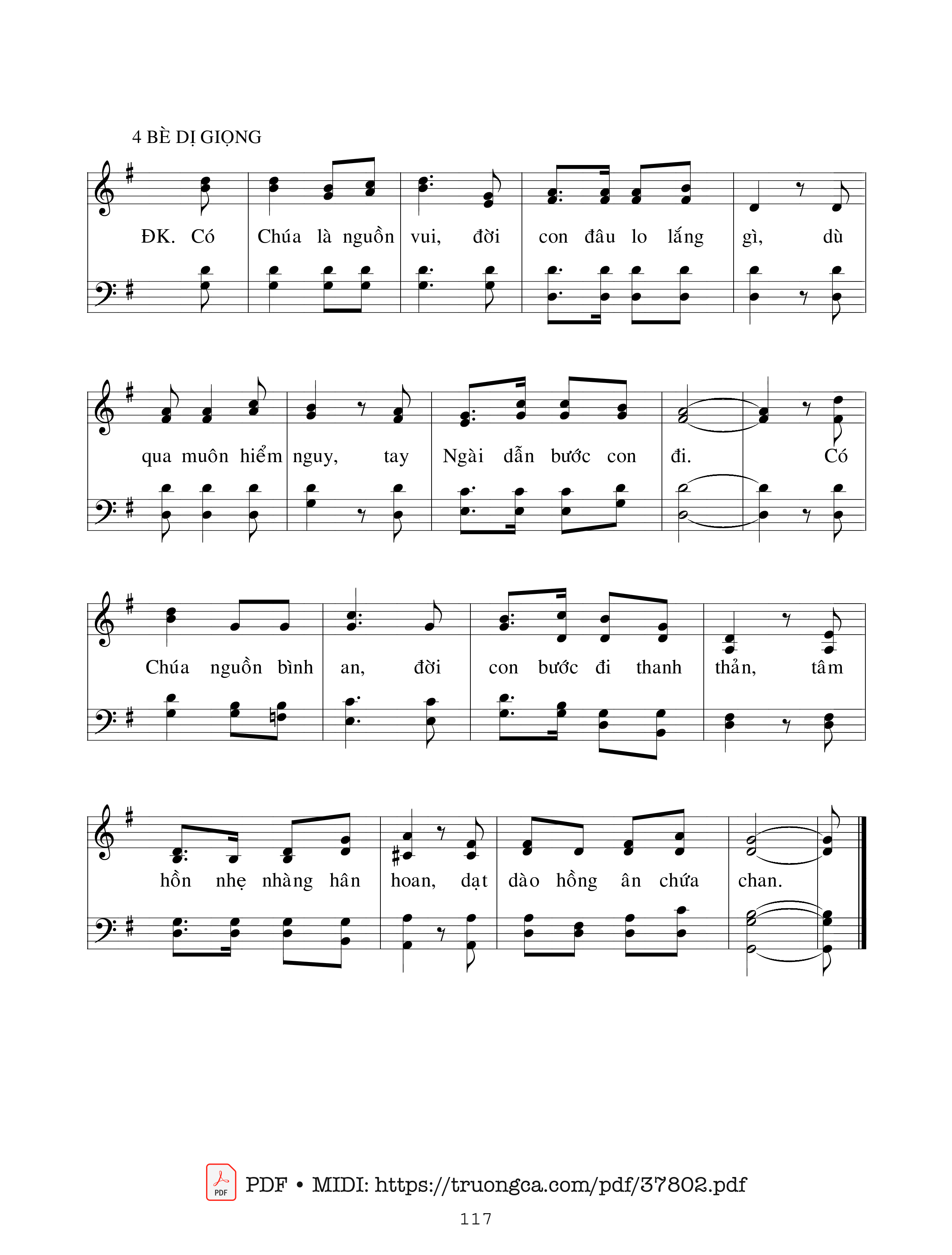 Page 2 of Sheet music PDF Chúa Là Nguồn Vui - Ngọc Linh