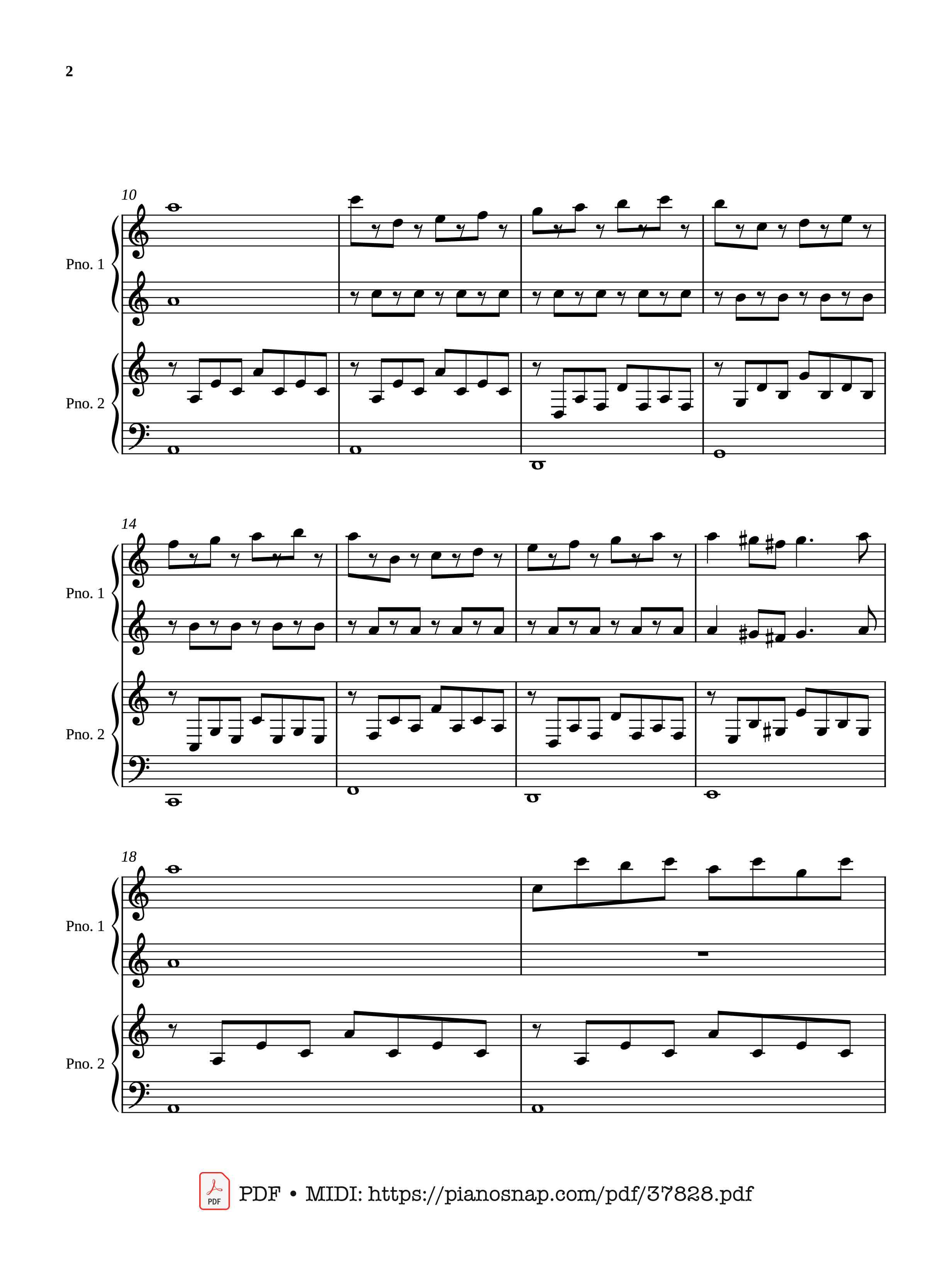 Page 2 of Sheet music PDF Piano Passacaglia - Four hands - Johan Halvorsen