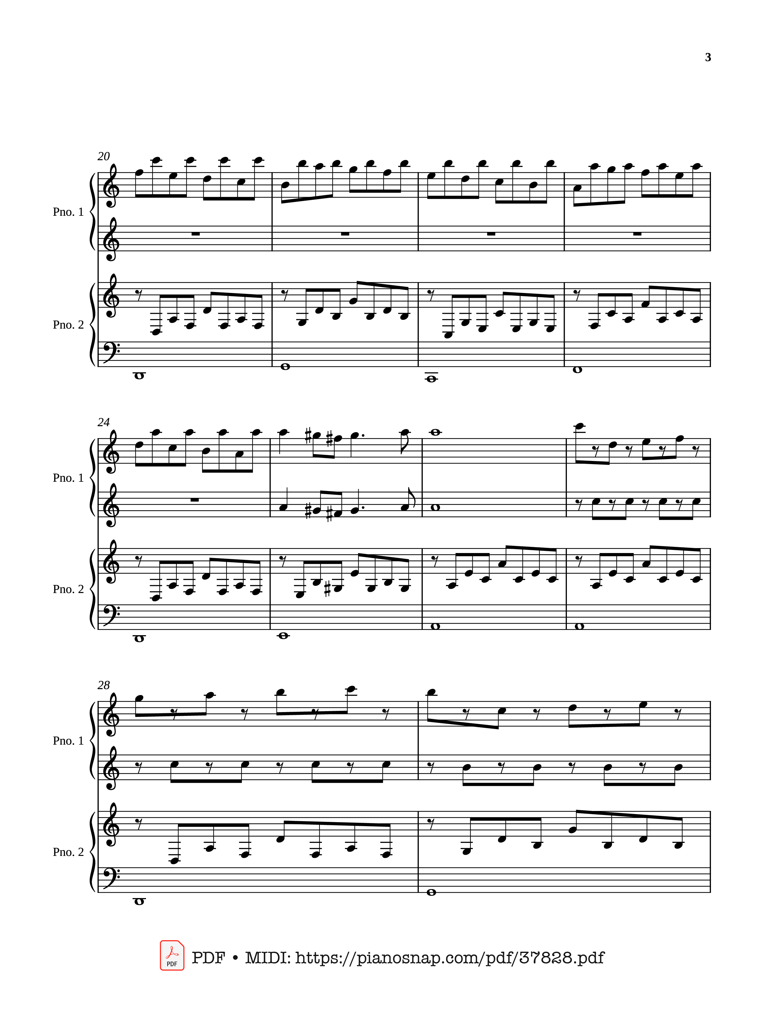 Page 3 of Sheet music PDF Piano Passacaglia - Four hands - Johan Halvorsen