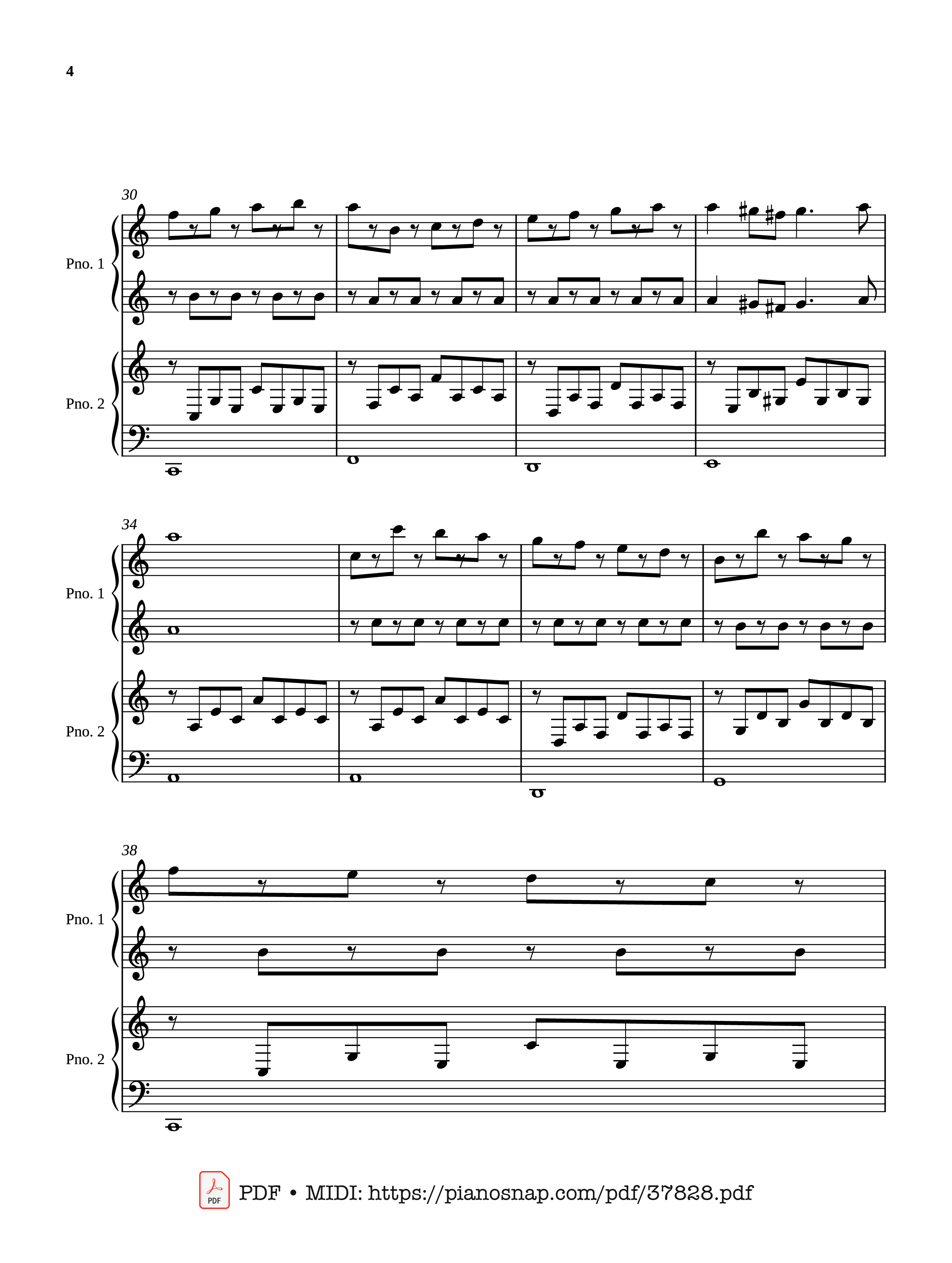 Page 4 of Sheet music PDF Piano Passacaglia - Four hands - Johan Halvorsen