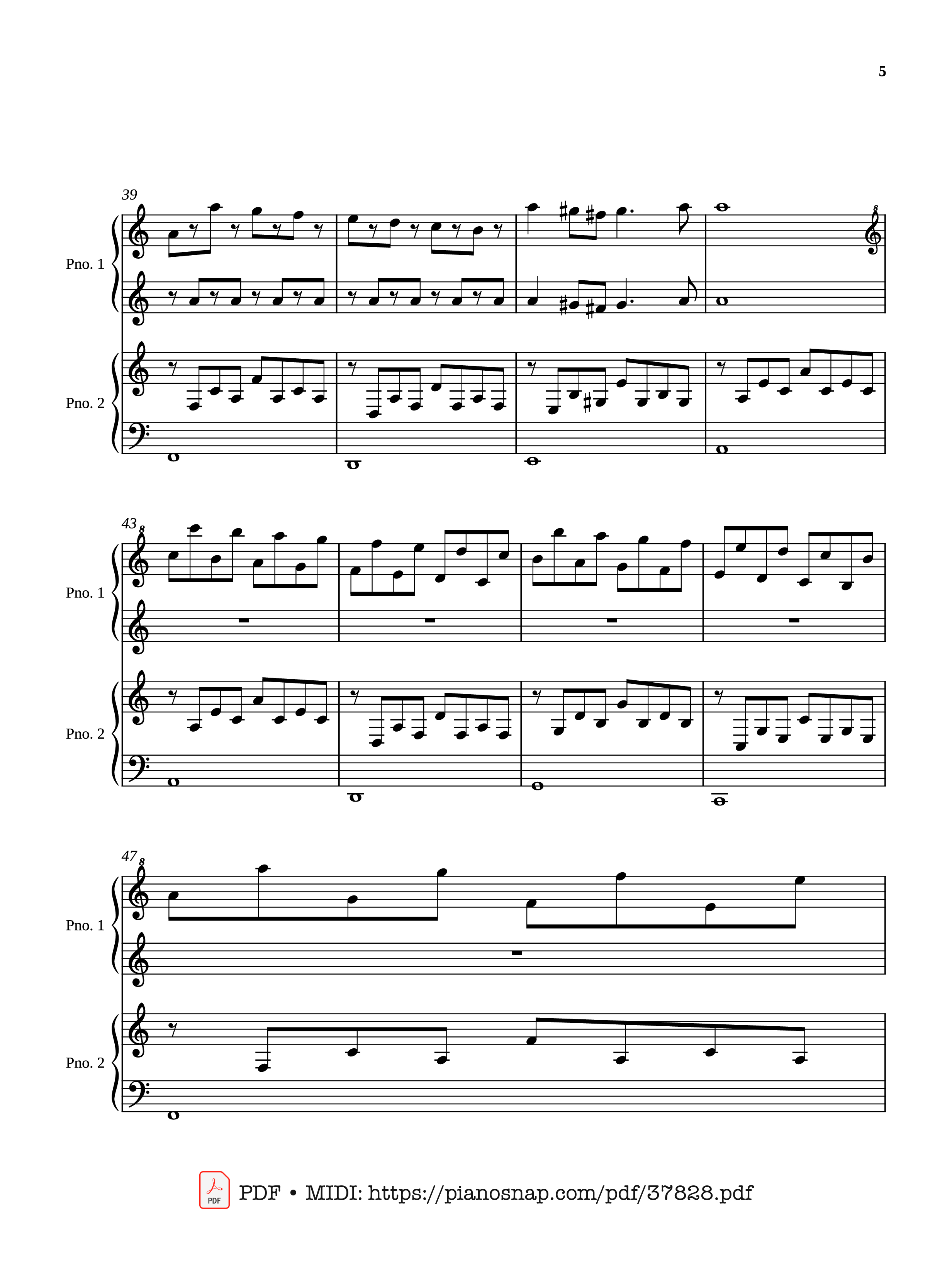 Page 5 of Sheet music PDF Piano Passacaglia - Four hands - Johan Halvorsen