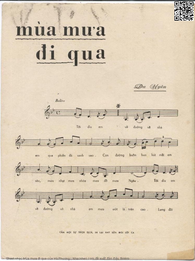 Page 2 of Sheet music PDF Mùa mưa đi qua - Hà Phương