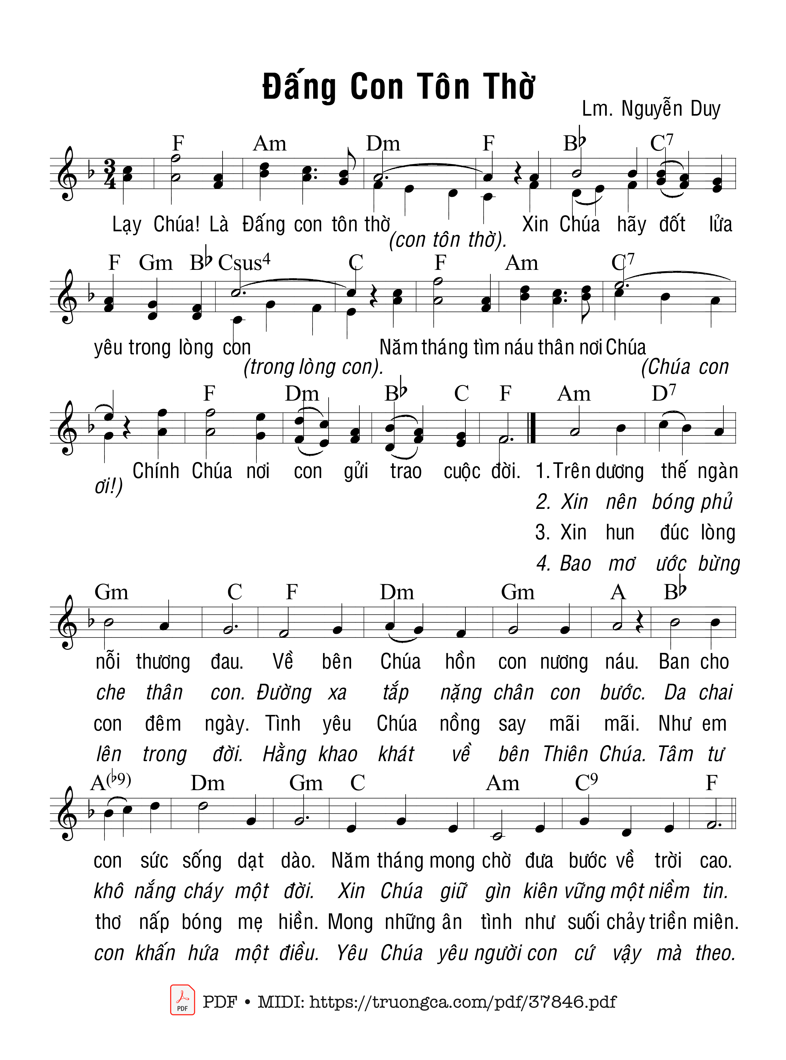 Page 1 of Sheet music PDF Đấng Con Tôn Thờ - Nguyễn Duy