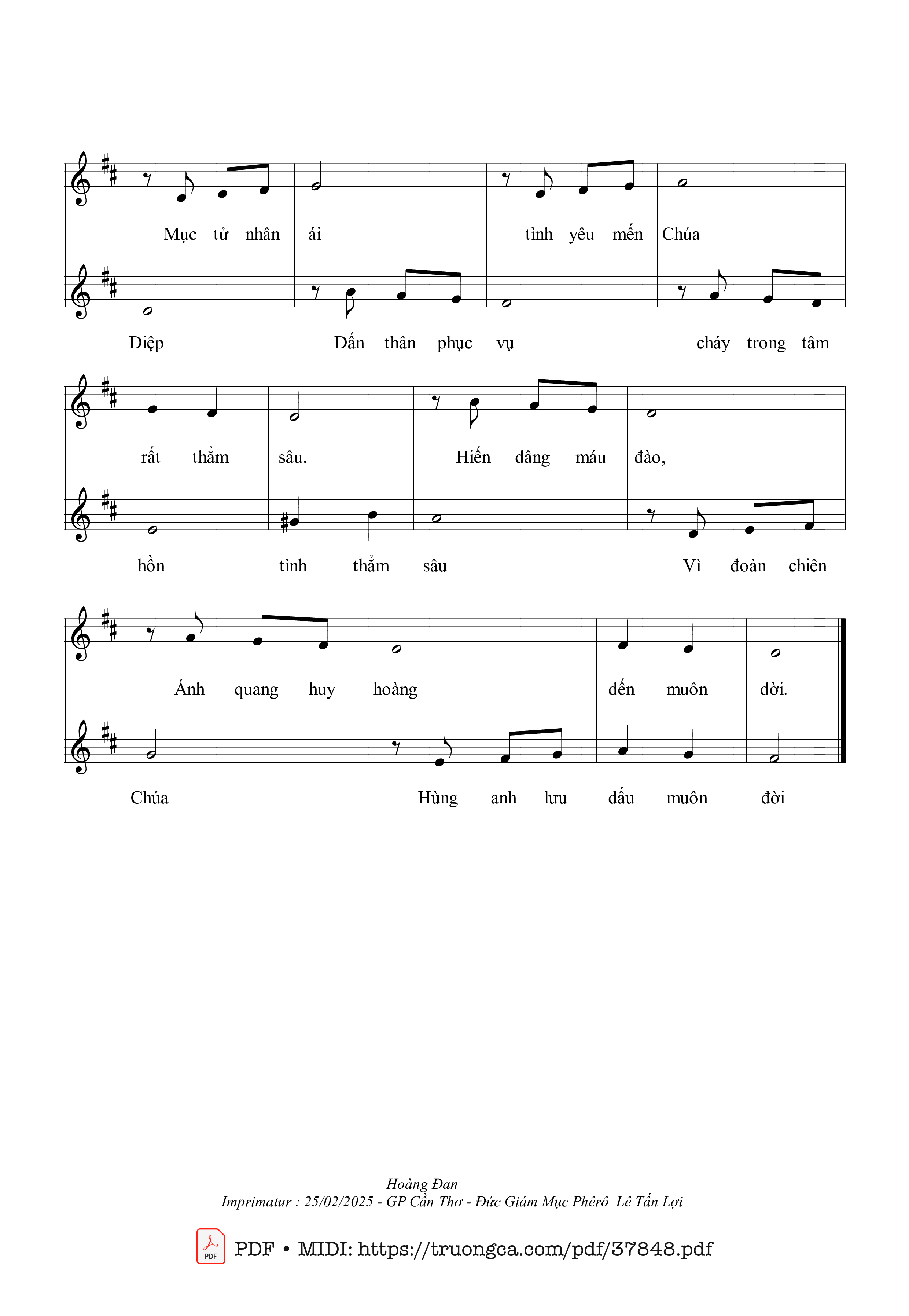 Page 2 of Sheet music PDF Anh Hùng Đất Việt - Hoàng Đan