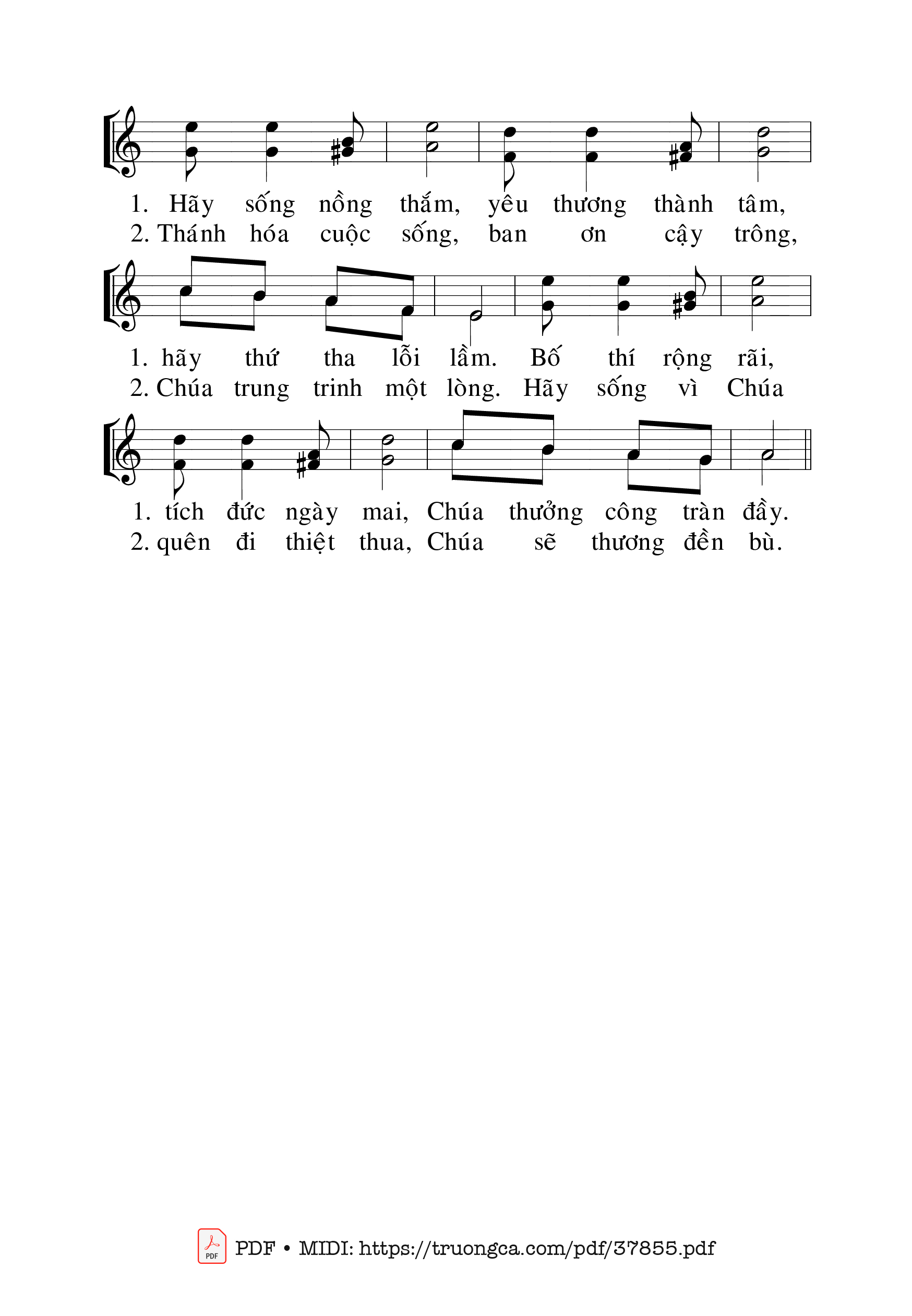 Page 2 of Sheet music PDF Chúa Là Tình Yêu 2 - Mi Trầm