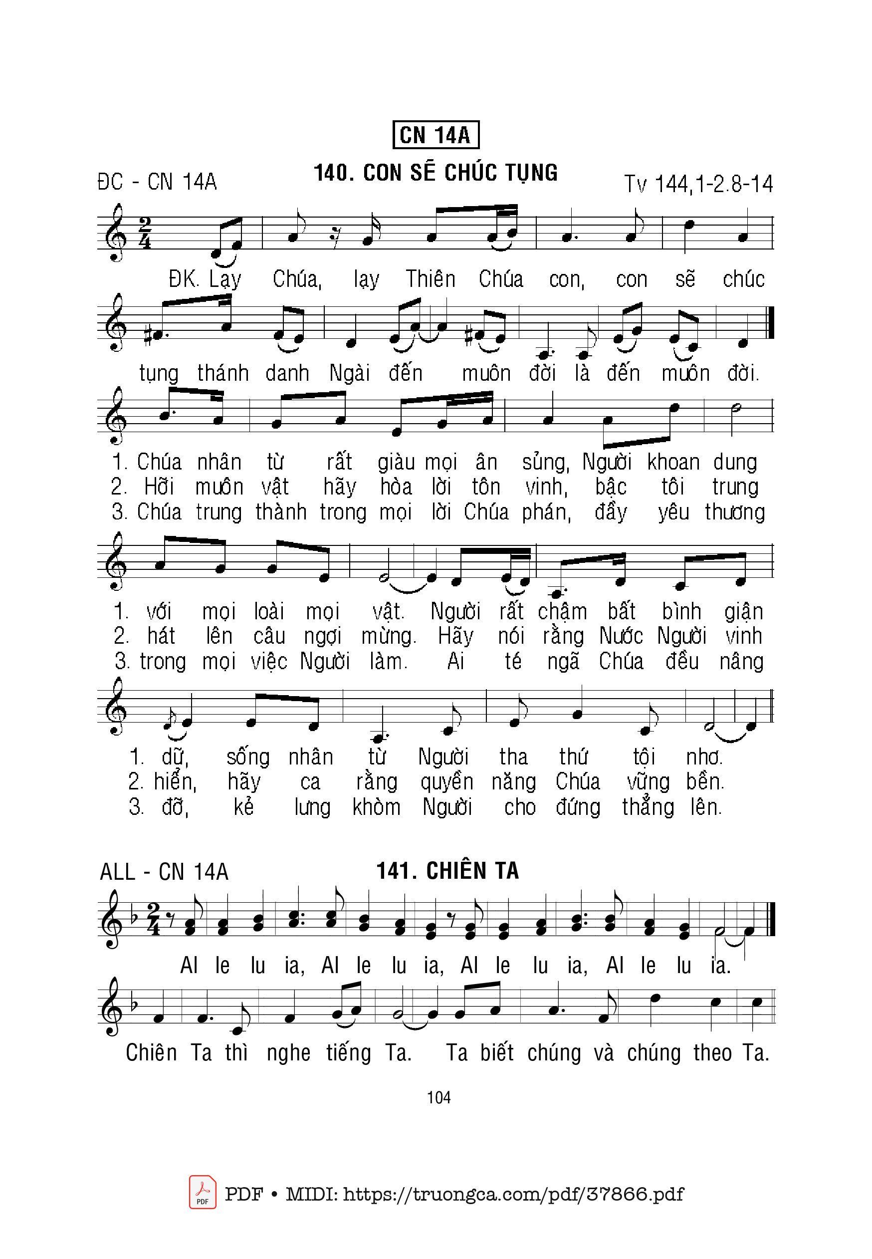 Page 1 of Sheet music PDF Thánh Vịnh 144, Con Sẽ Chúc Tụng - Mi Trầm