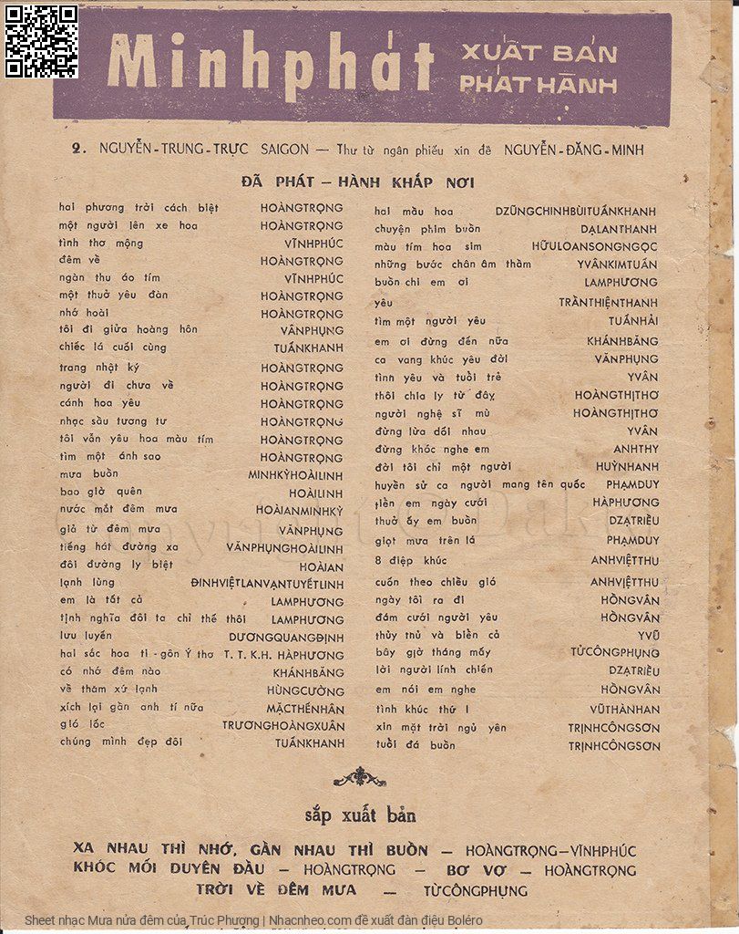 Page 4 of Sheet music PDF Mưa nửa đêm - Trúc Phương