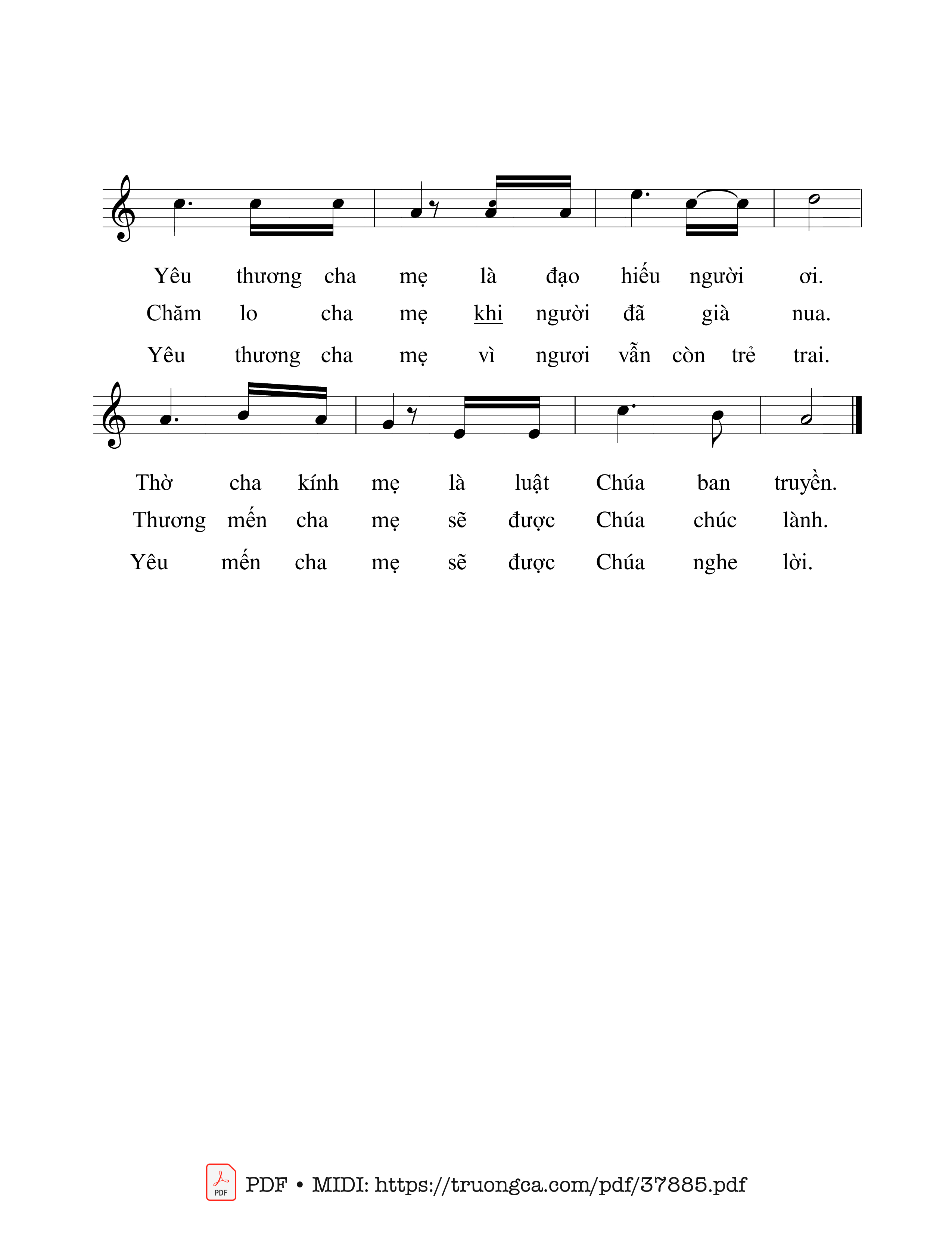 Page 2 of Sheet music PDF Thảo Hiếu Mẹ Cha - Châu Linh