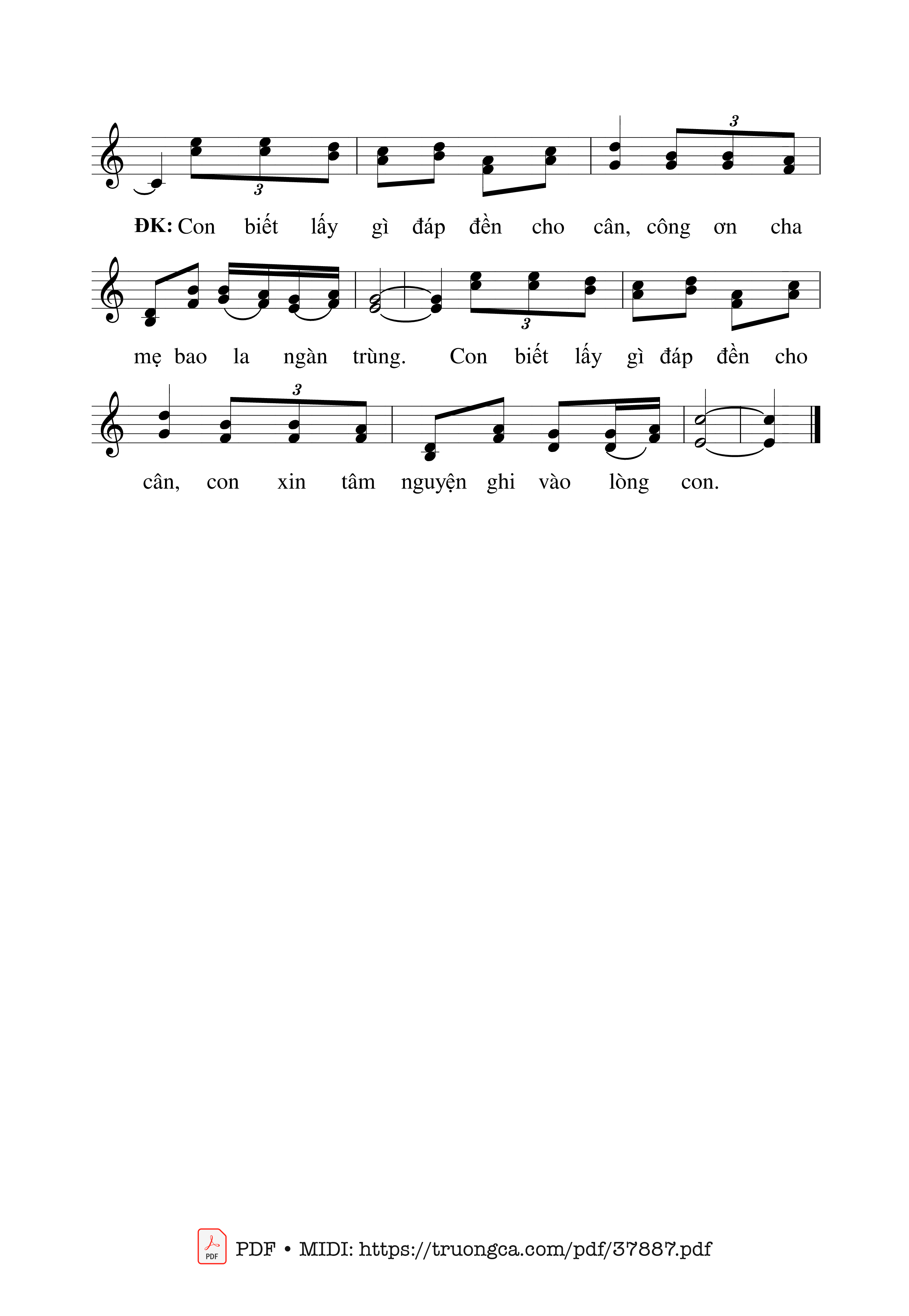 Page 2 of Sheet music PDF Con Nợ Mẹ Cha - Châu Linh