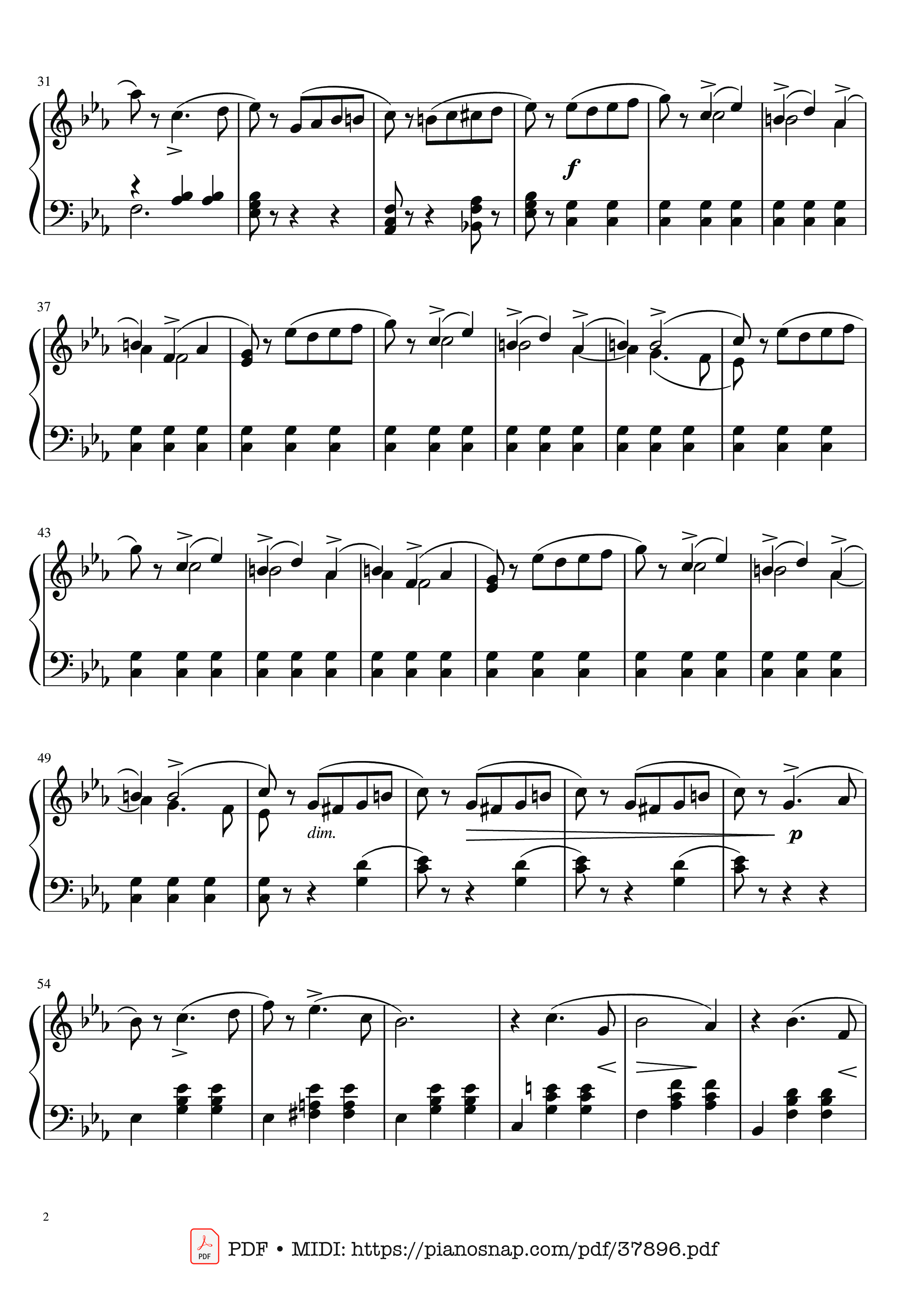 Page 2 of Sheet music PDF Piano Waltz, Tchaikovsky, Album for the young - Pyotr Ilyich Tchaikovsky