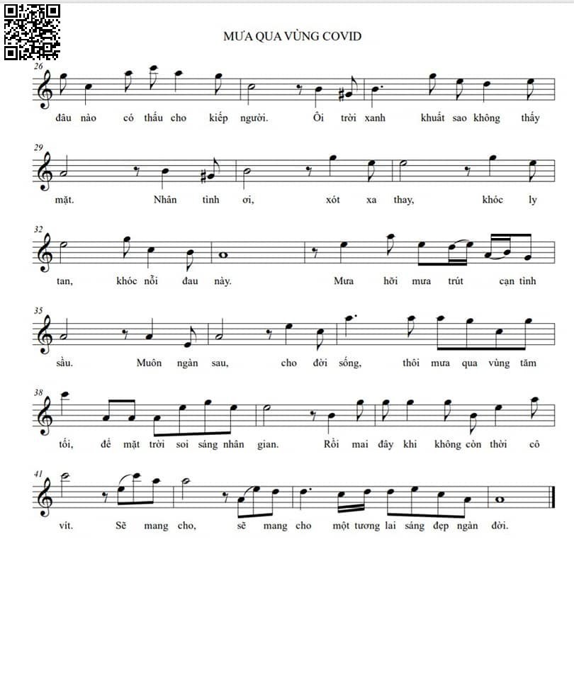 Page 2 of Sheet music PDF Mưa qua vùng Covid - Trương Trọng Thanh