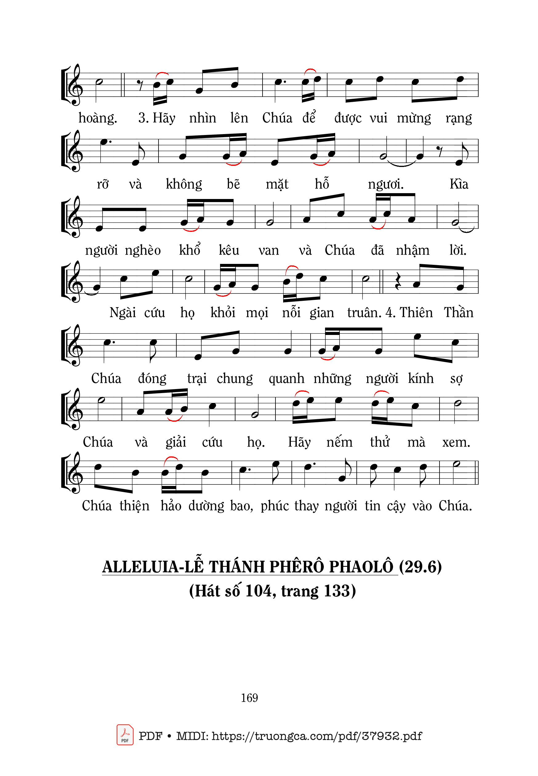 Page 2 of Sheet music PDF Thánh Vịnh 33, Chúa Giải Cứu Con - Mi Trầm