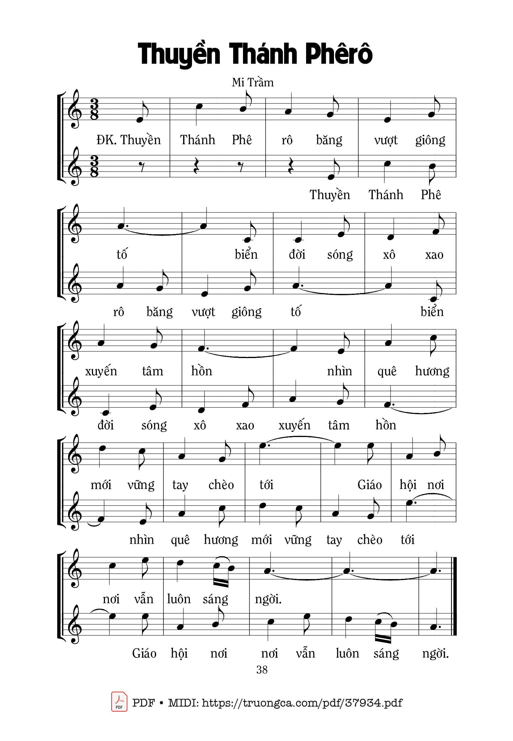 Page 1 of Sheet music PDF Thuyền Thánh Phêrô - Mi Trầm