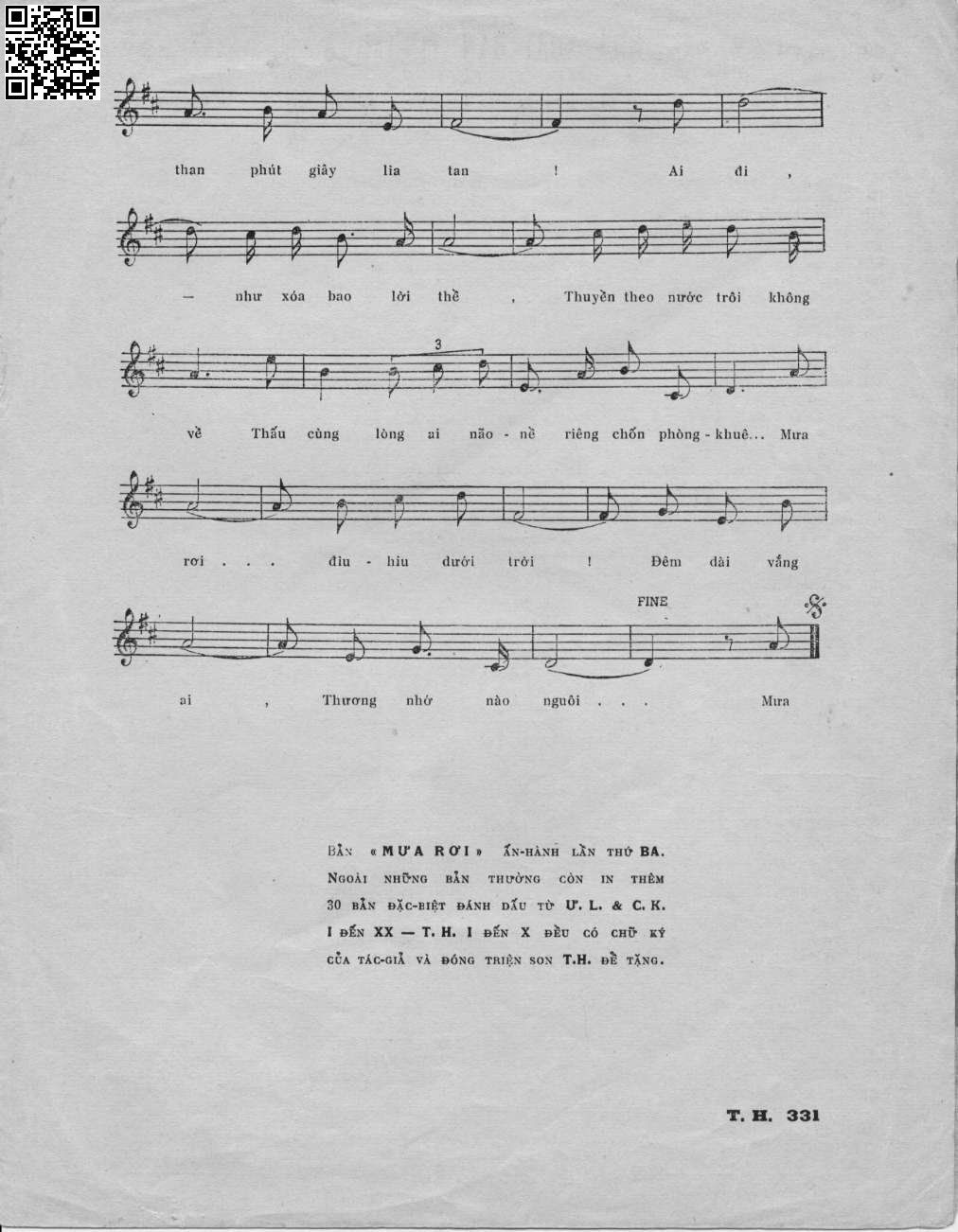 Page 3 of Sheet music PDF Mưa rơi - Ưng Lang
