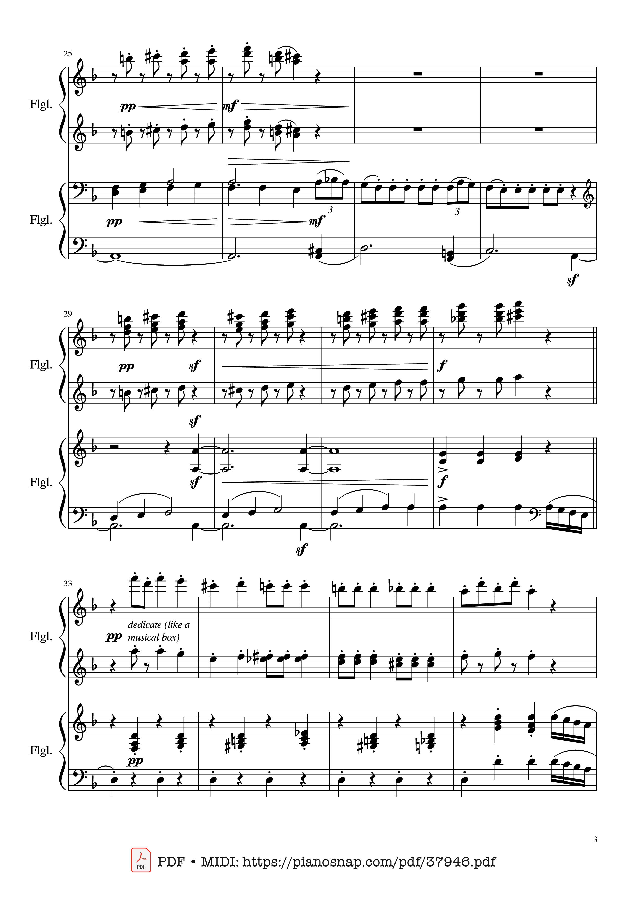 Page 3 of Sheet music PDF Piano Dance of the Sugar Plum Fairy, Piano Duet - Pyotr Ilyich Tchaikovsky