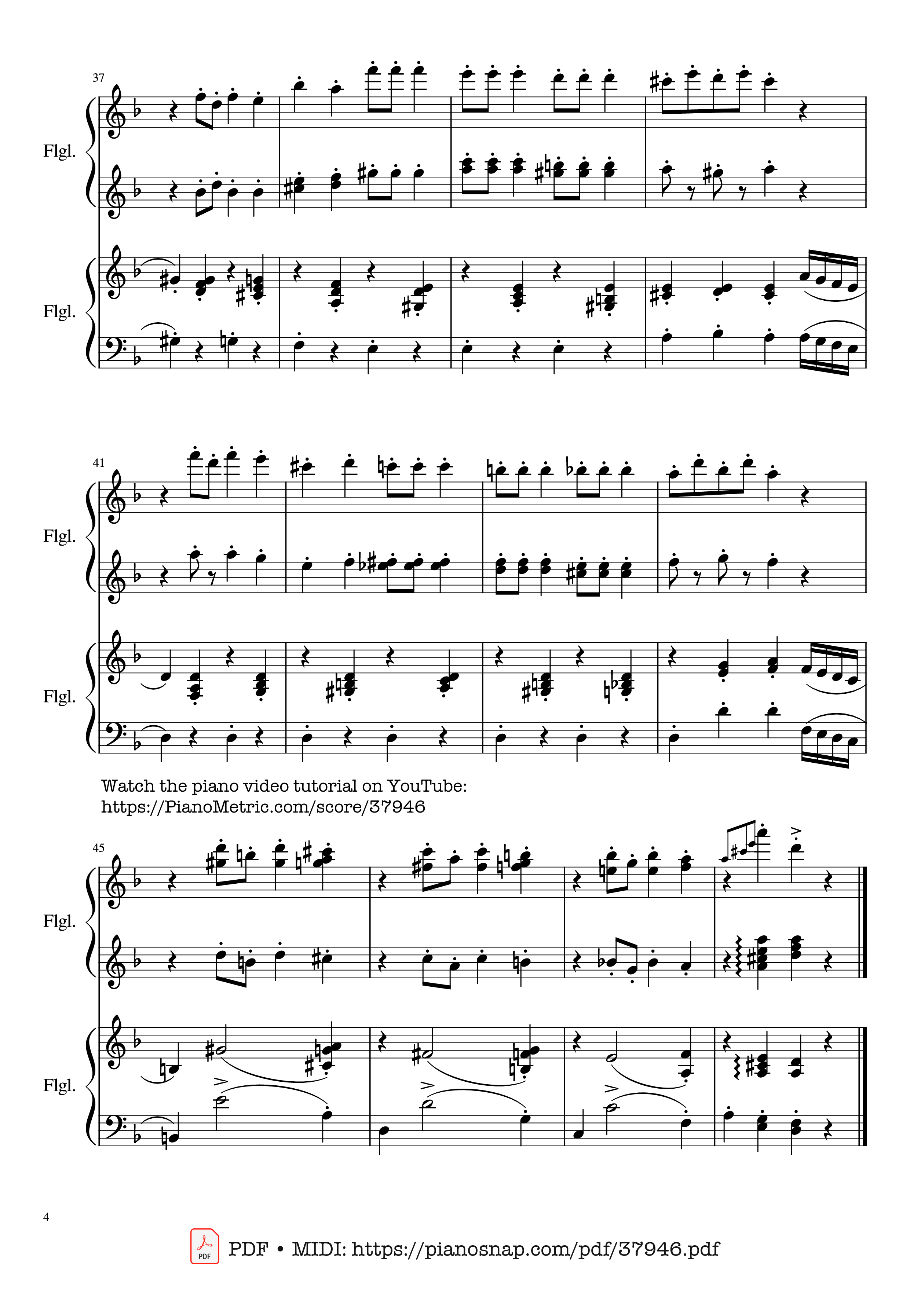 Page 4 of Sheet music PDF Piano Dance of the Sugar Plum Fairy, Piano Duet - Pyotr Ilyich Tchaikovsky