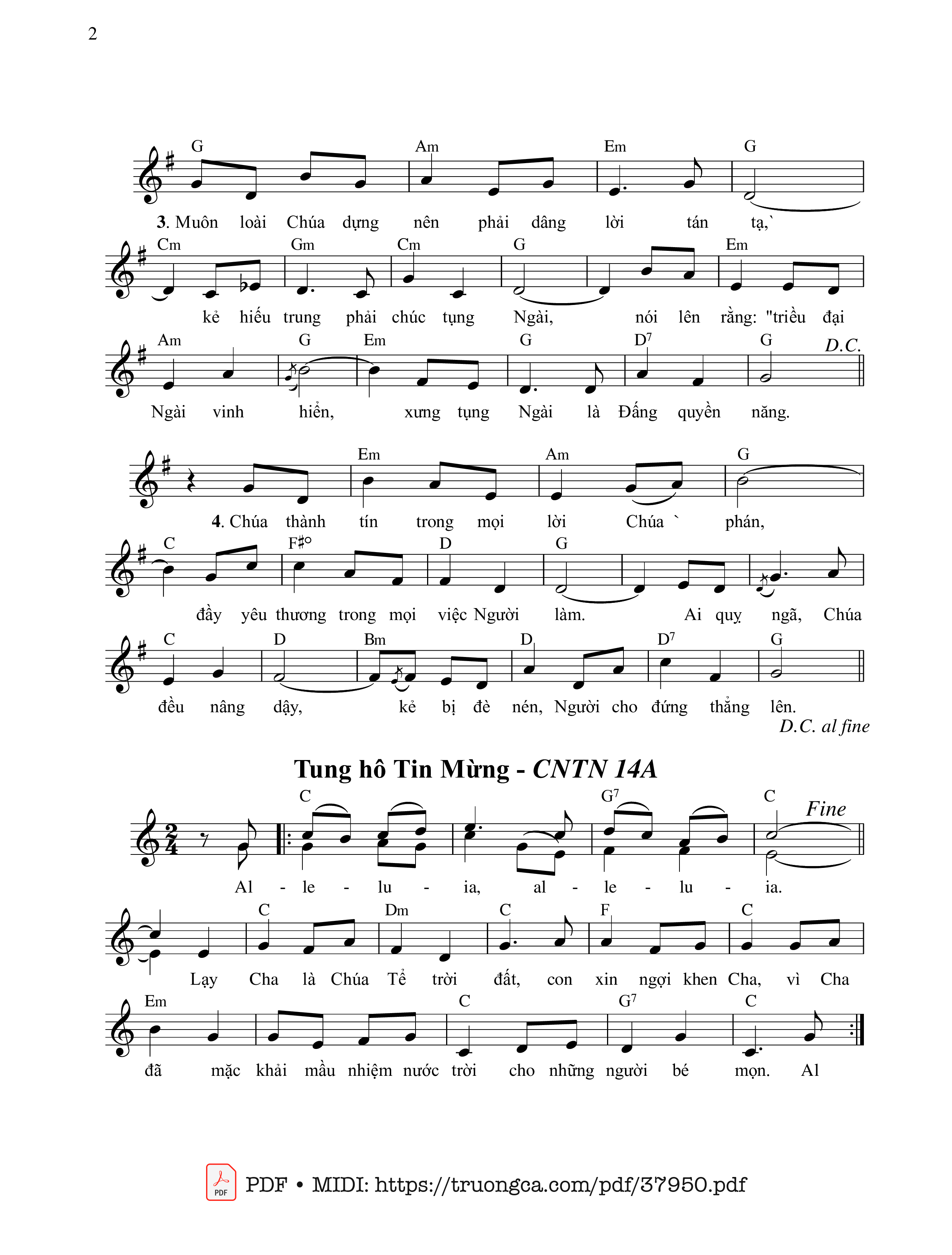 Page 2 of Sheet music PDF Thánh Vịnh 144, Chúc Tụng Thánh Danh - Ngọc Cẩn