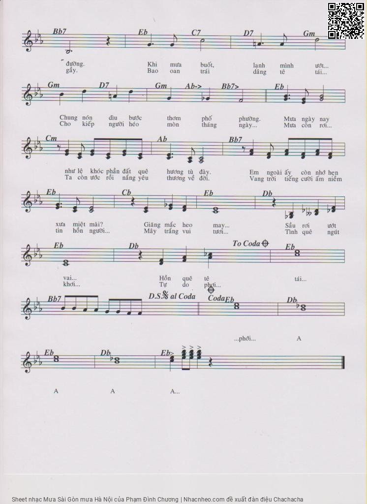 Page 2 of Sheet music PDF Mưa Sài Gòn mưa Hà Nội - Phạm Đình Chương