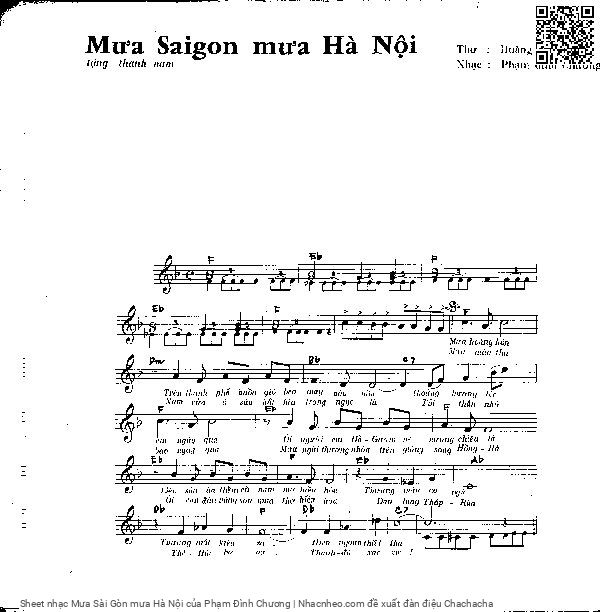 Page 3 of Sheet music PDF Mưa Sài Gòn mưa Hà Nội - Phạm Đình Chương