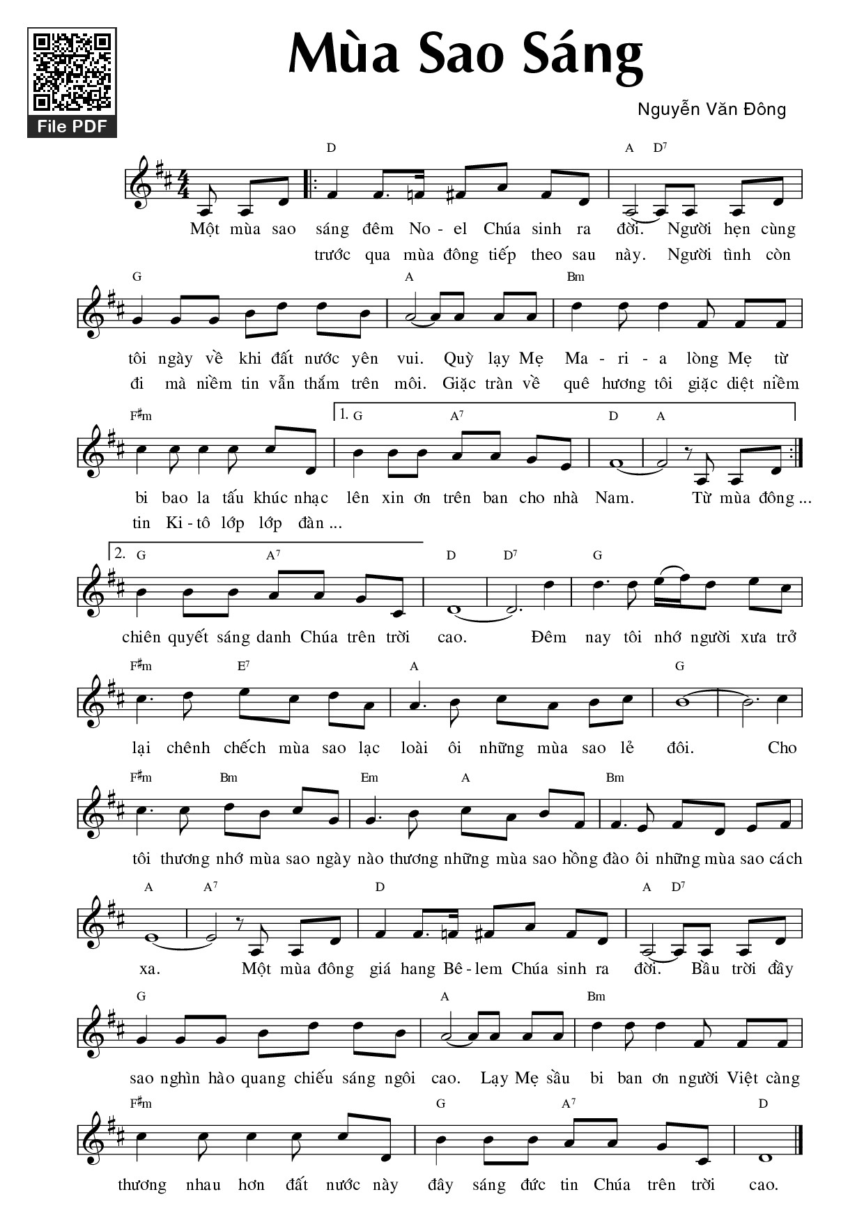 Page 5 of Sheet music PDF Mùa sao sáng - Nguyễn Văn Đông