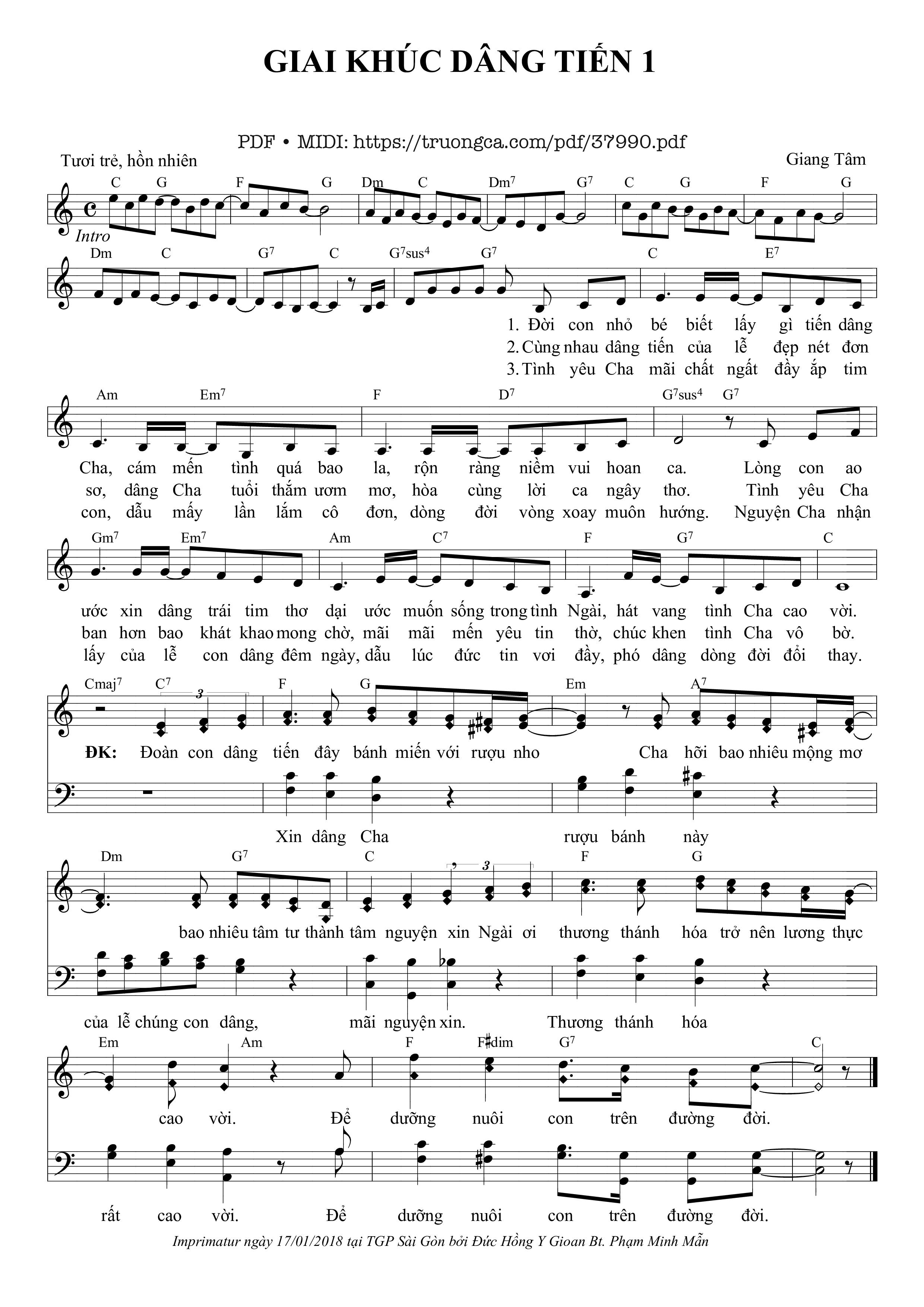 Page 1 of Sheet music PDF Giai Khúc Dâng Tiến I - Giang Tâm