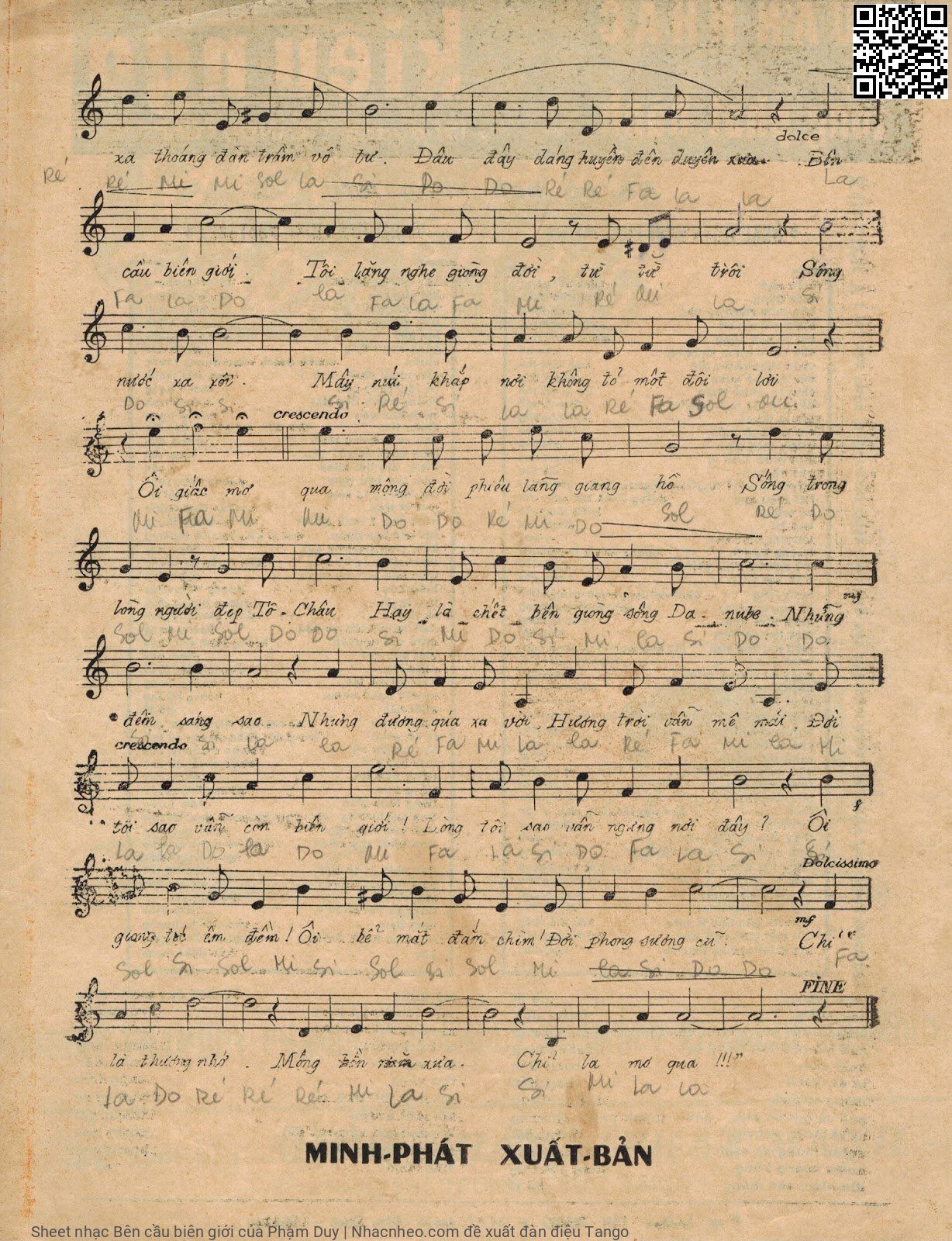 Page 3 of Sheet music PDF Bên cầu biên giới - Phạm Duy