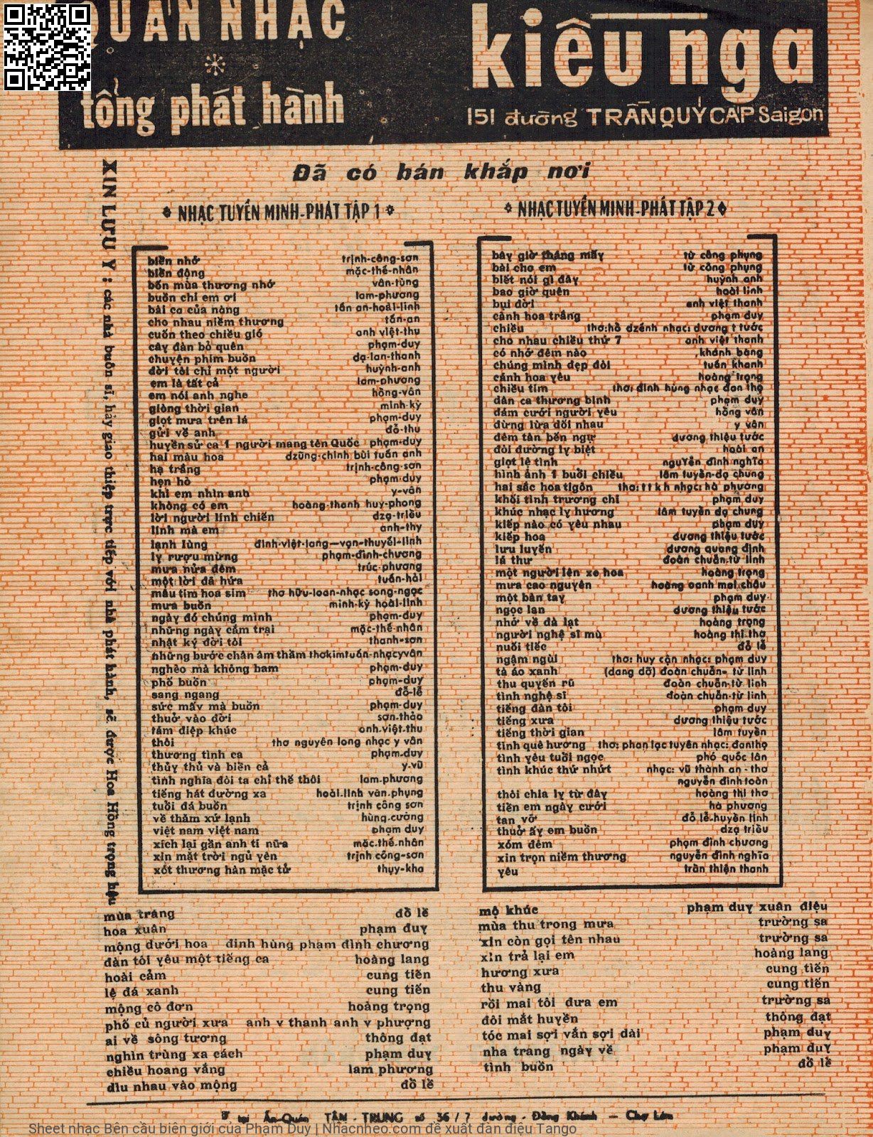 Page 4 of Sheet music PDF Bên cầu biên giới - Phạm Duy