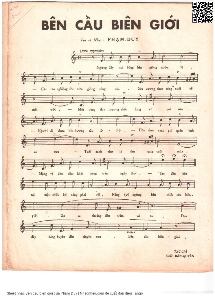 Page 6 of Sheet music PDF Bên cầu biên giới - Phạm Duy