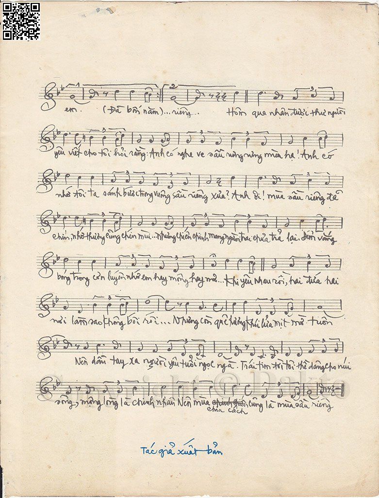 Page 2 of Sheet music PDF Mùa sầu riêng - Hoàng Trang