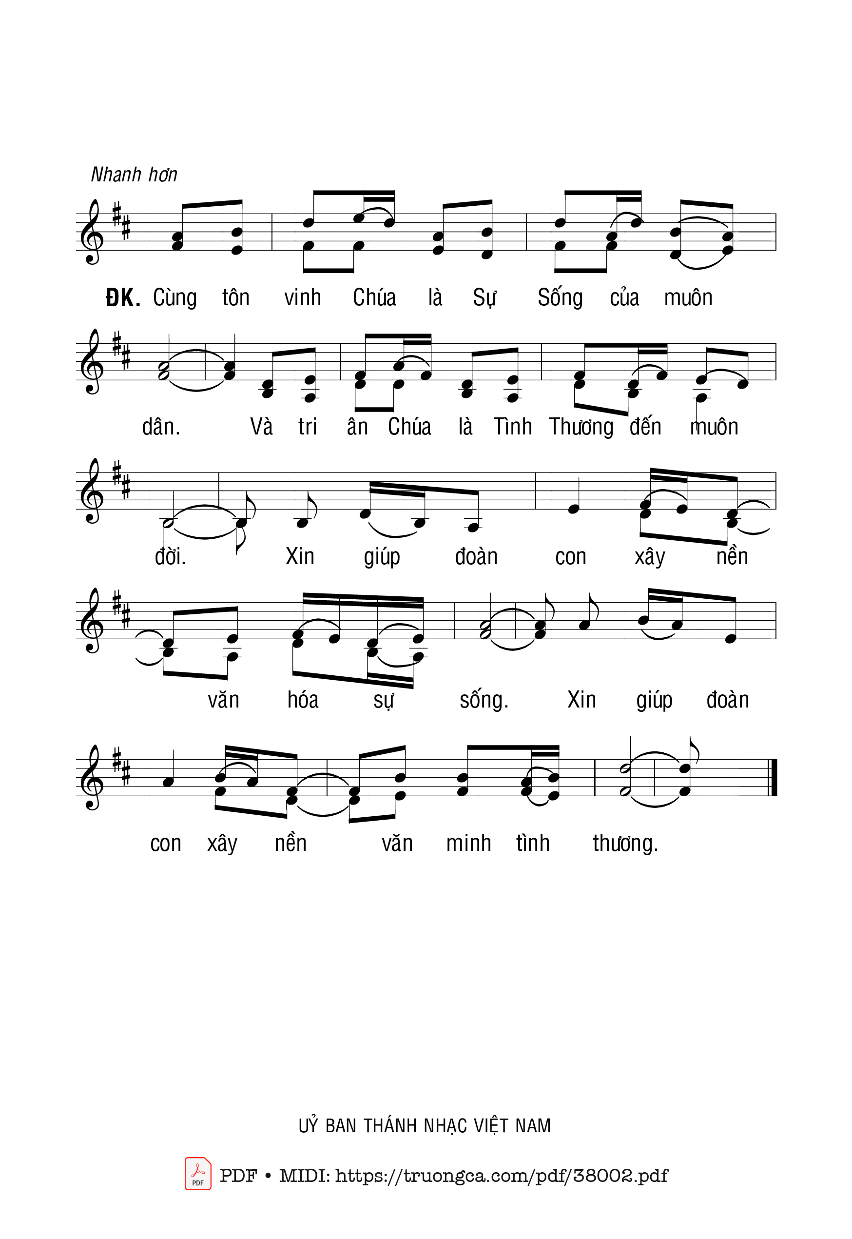 Page 2 of Sheet music PDF Tình Thương Và Sự Sống - Minh Tâm