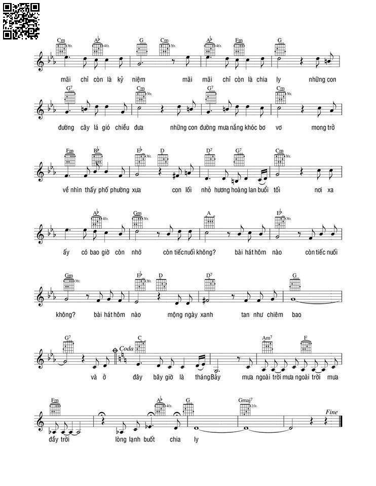 Page 2 of Sheet music PDF Mưa tháng bảy chia ly - Vũ Ngọc Giao
