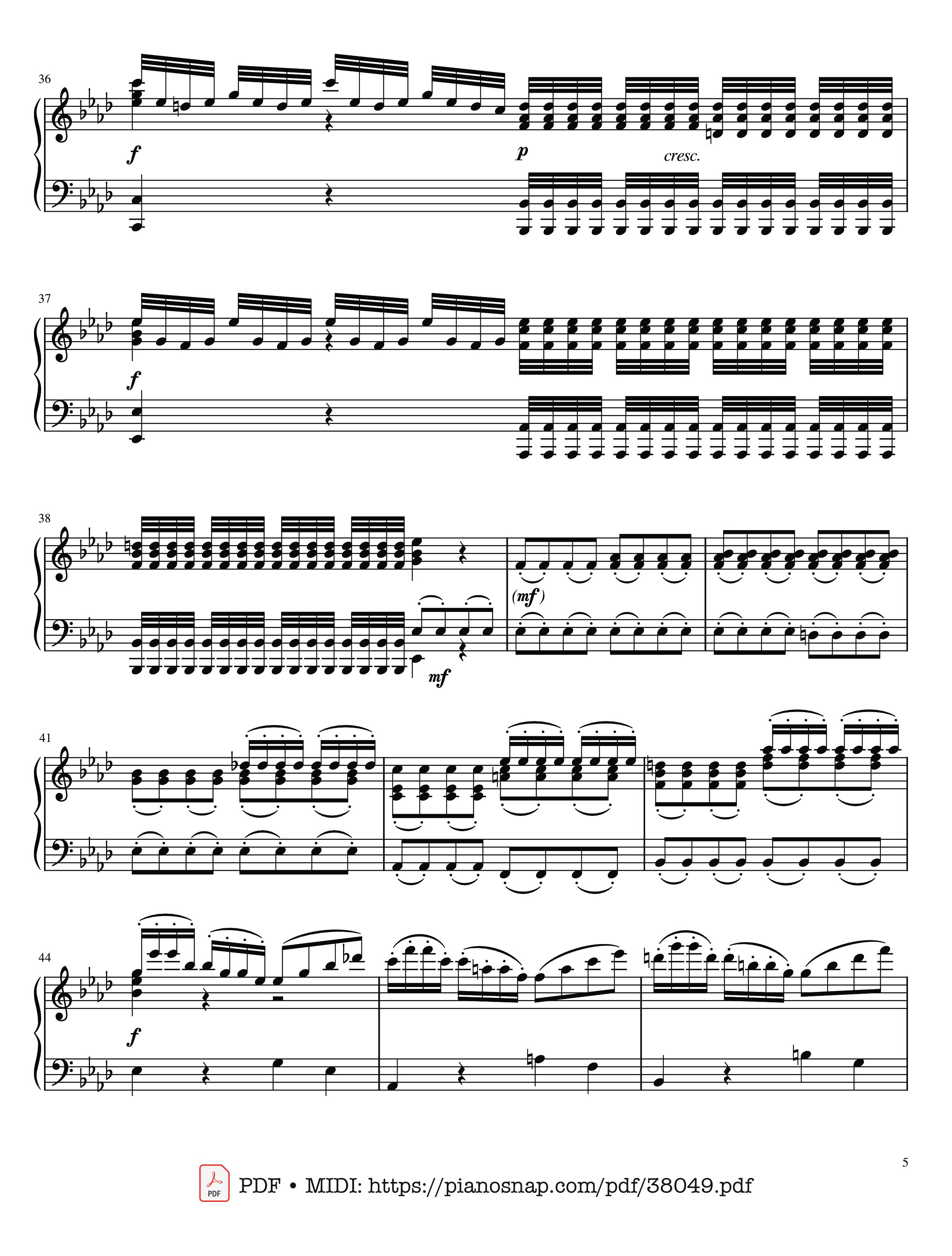 Page 5 of Sheet music PDF Piano The Four Seasons - L