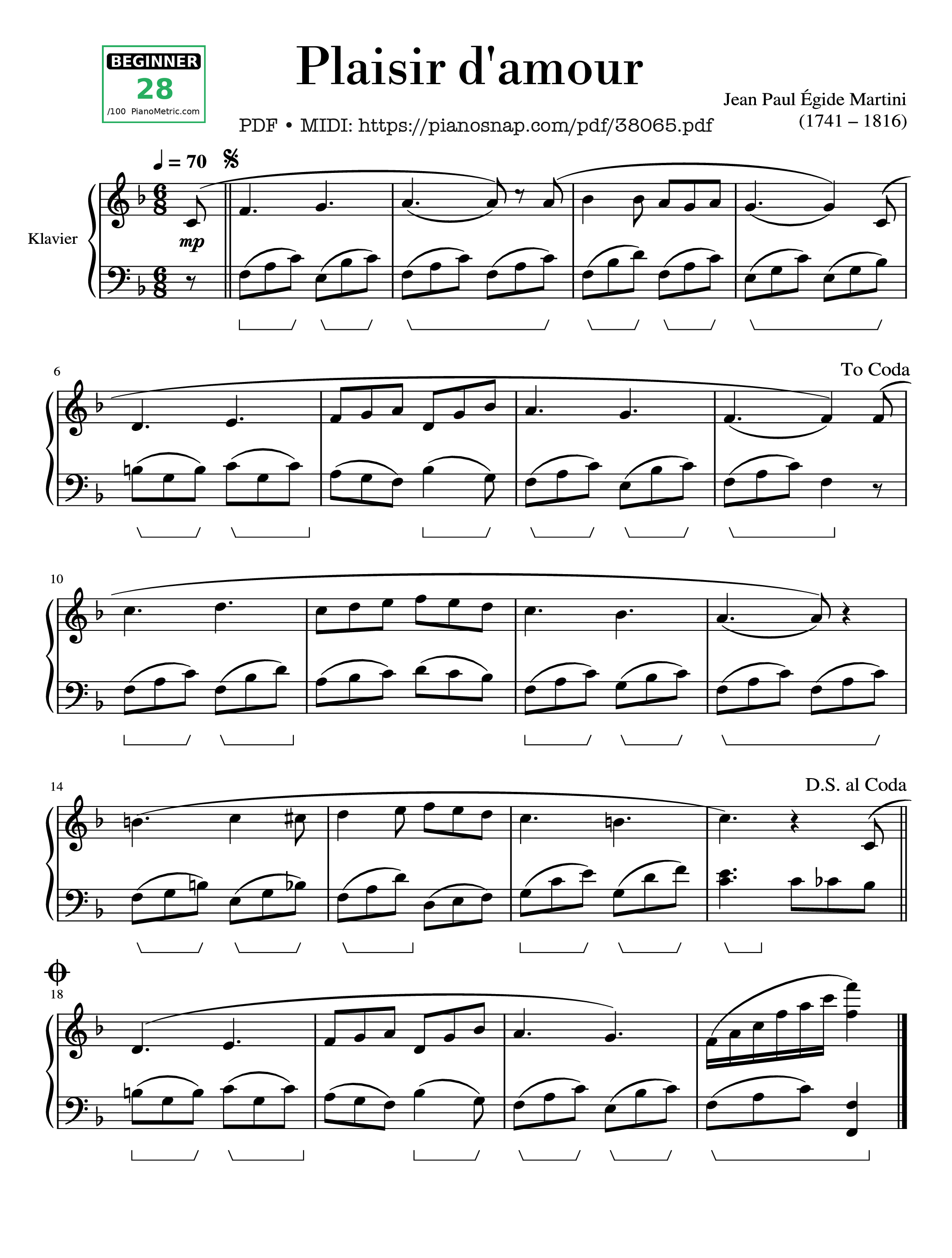 Page 1 of Sheet music PDF Piano Plaisir d