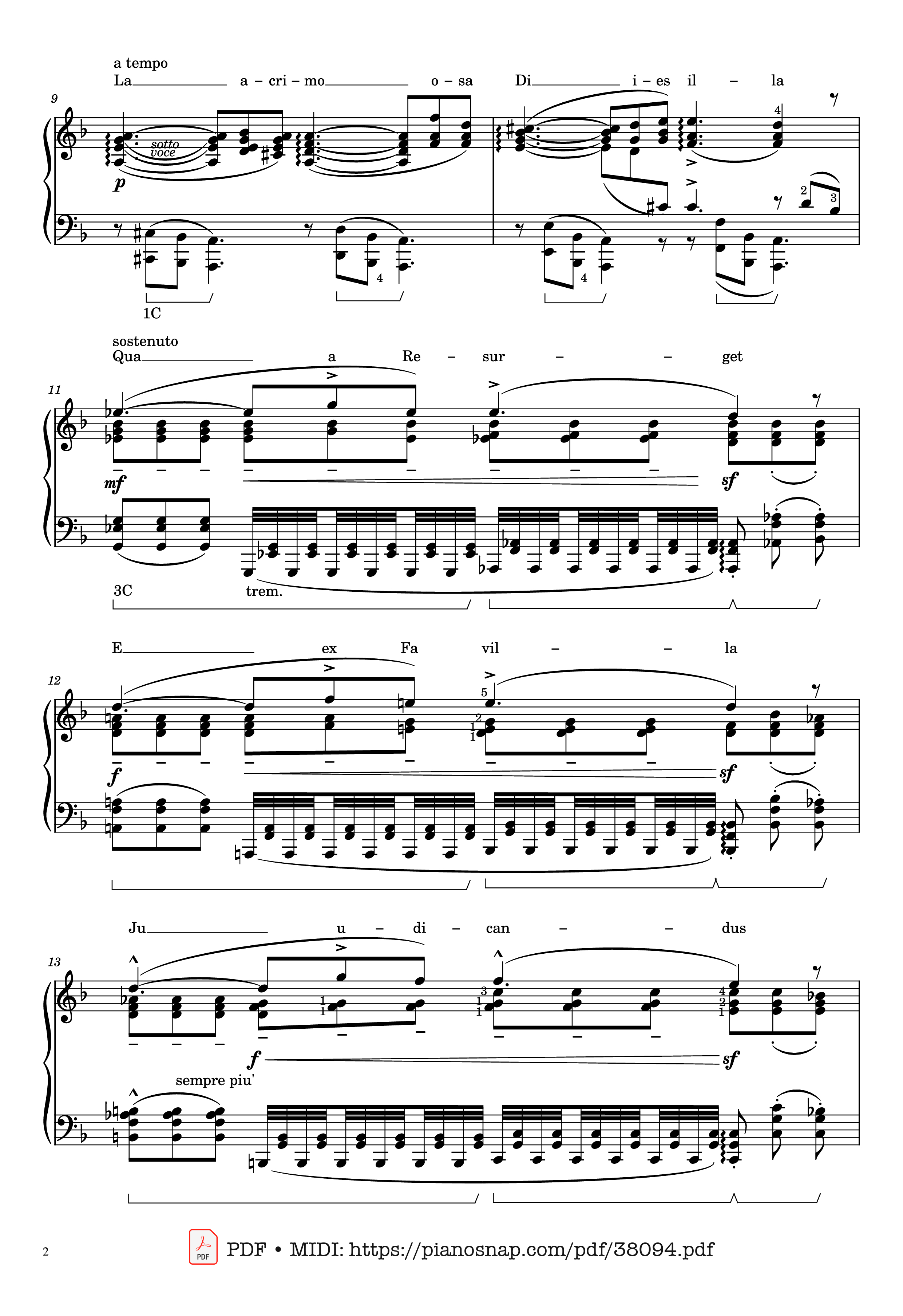 Page 2 of Sheet music PDF Piano Mozart Lacrimosa, Piano solo [arr. Liszt] - Wolfgang Amadeus Mozart