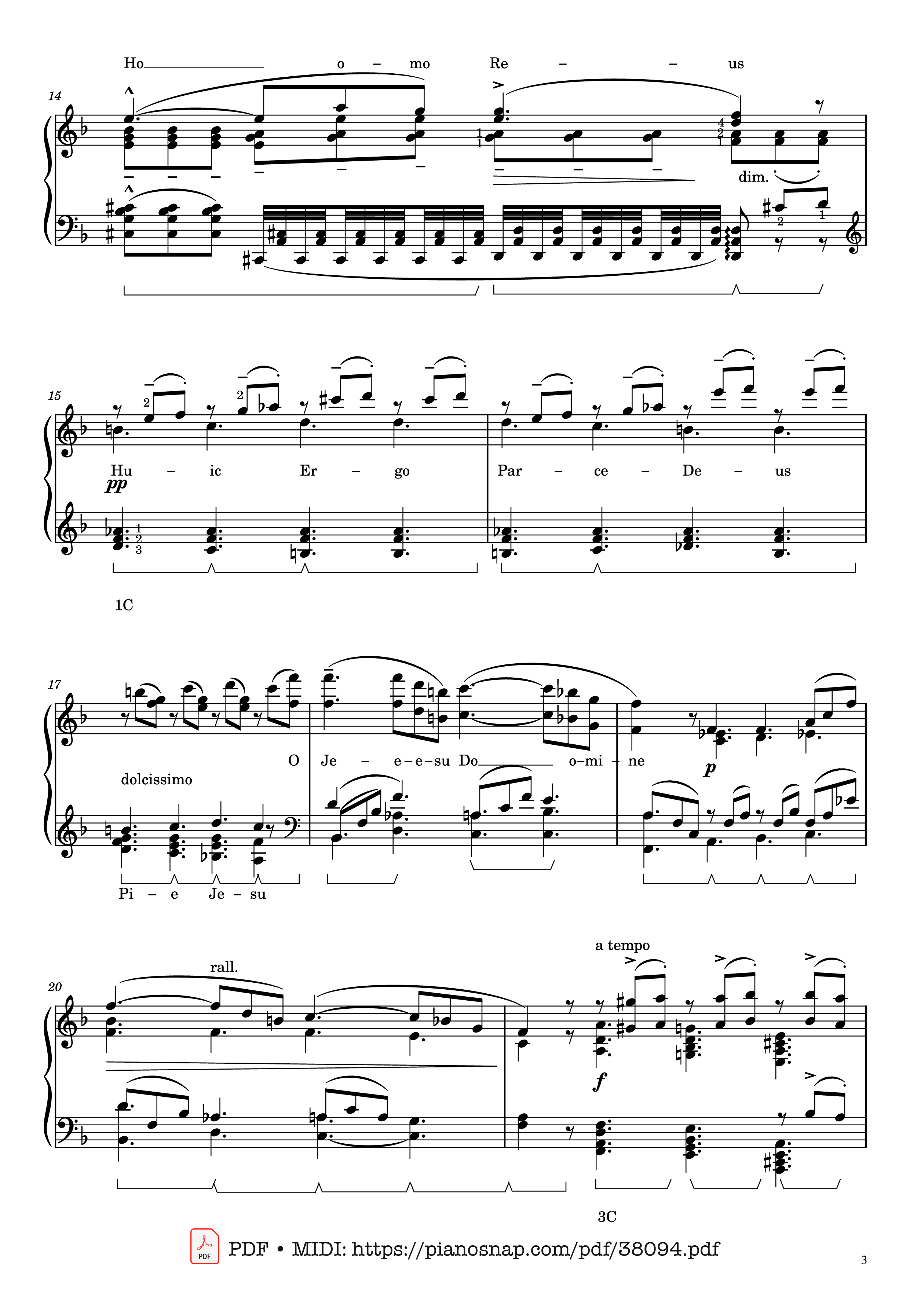 Page 3 of Sheet music PDF Piano Mozart Lacrimosa, Piano solo [arr. Liszt] - Wolfgang Amadeus Mozart