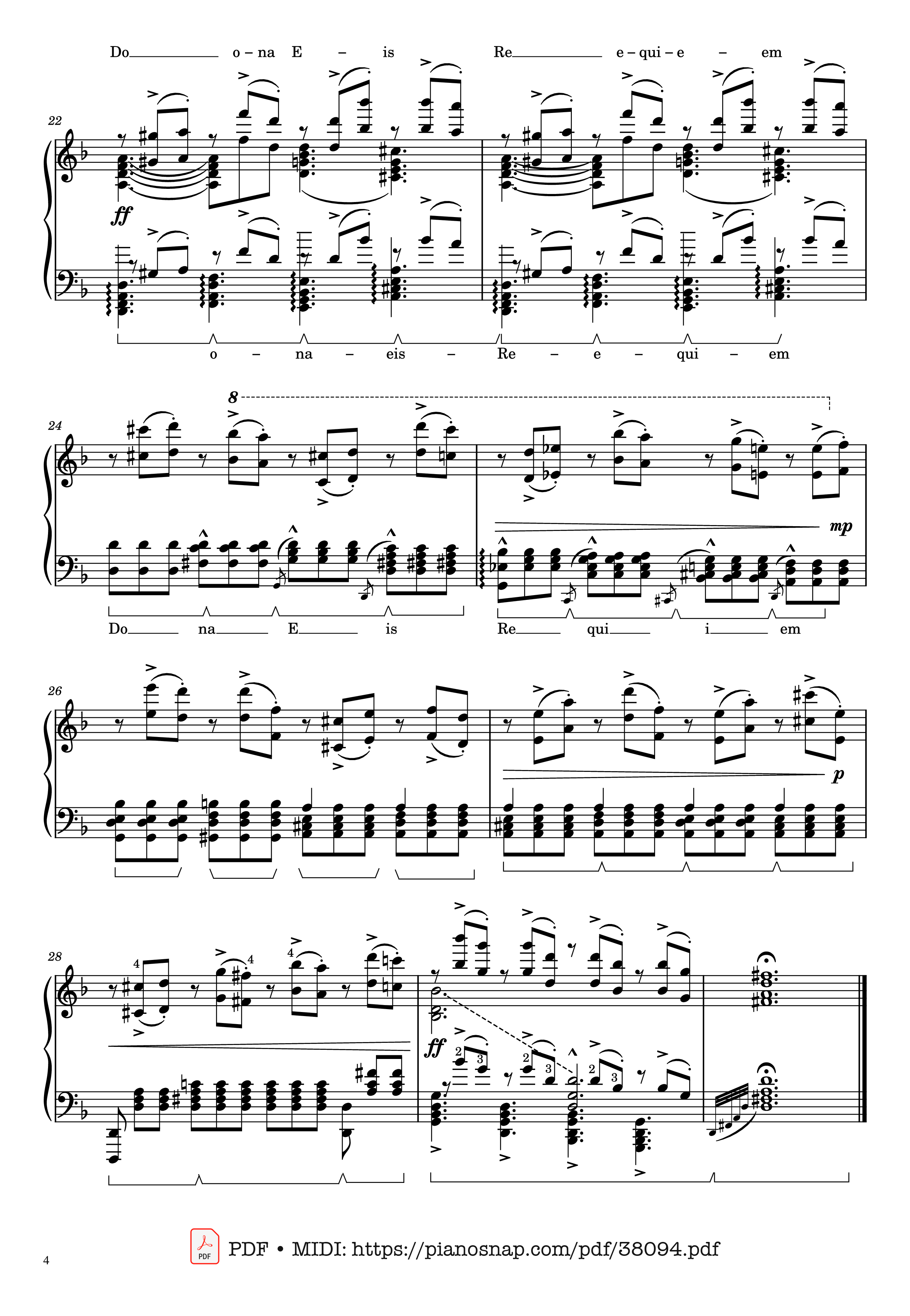 Page 4 of Sheet music PDF Piano Mozart Lacrimosa, Piano solo [arr. Liszt] - Wolfgang Amadeus Mozart