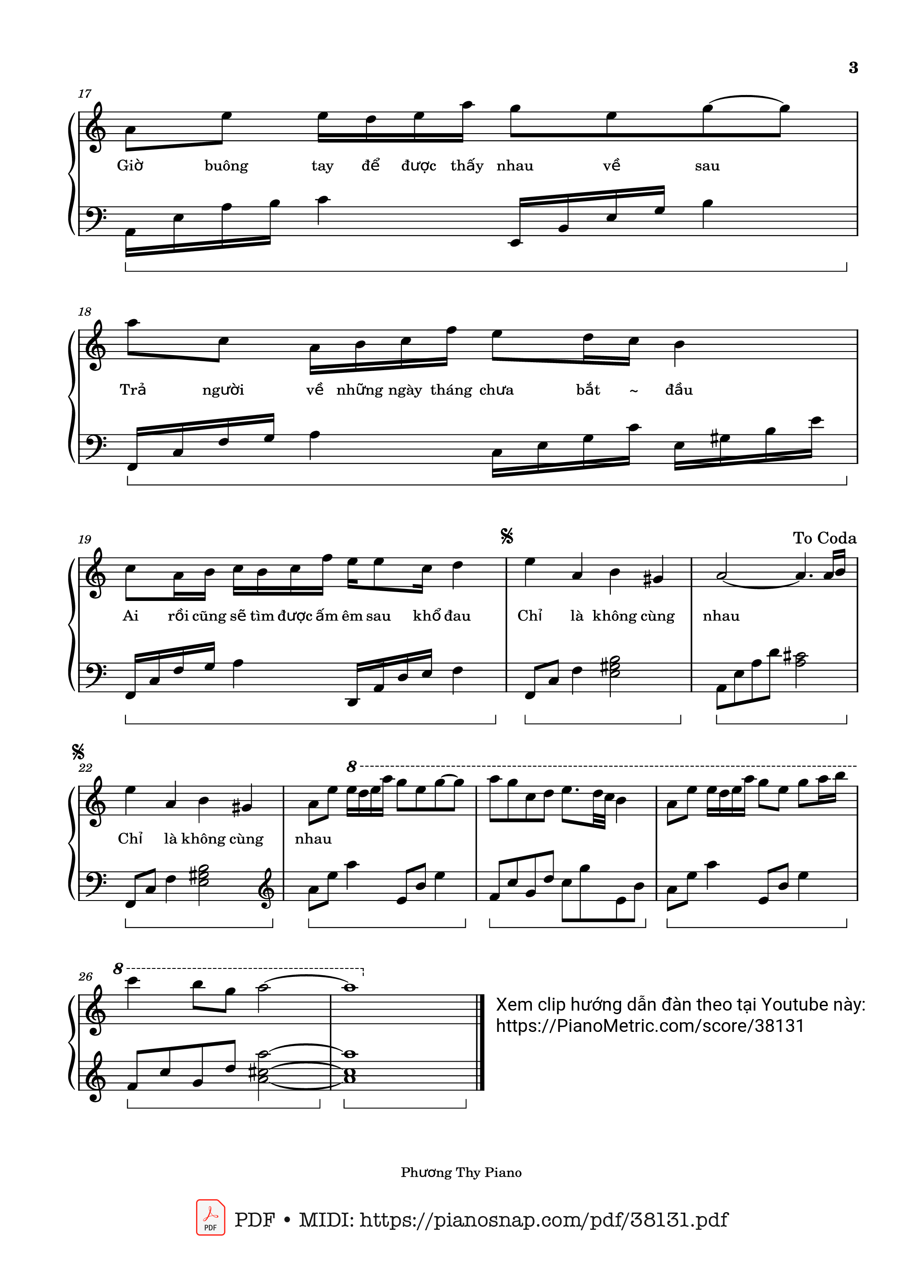 Page 3 of Sheet music PDF Piano Thời Không Sai Lệch - 艾辰