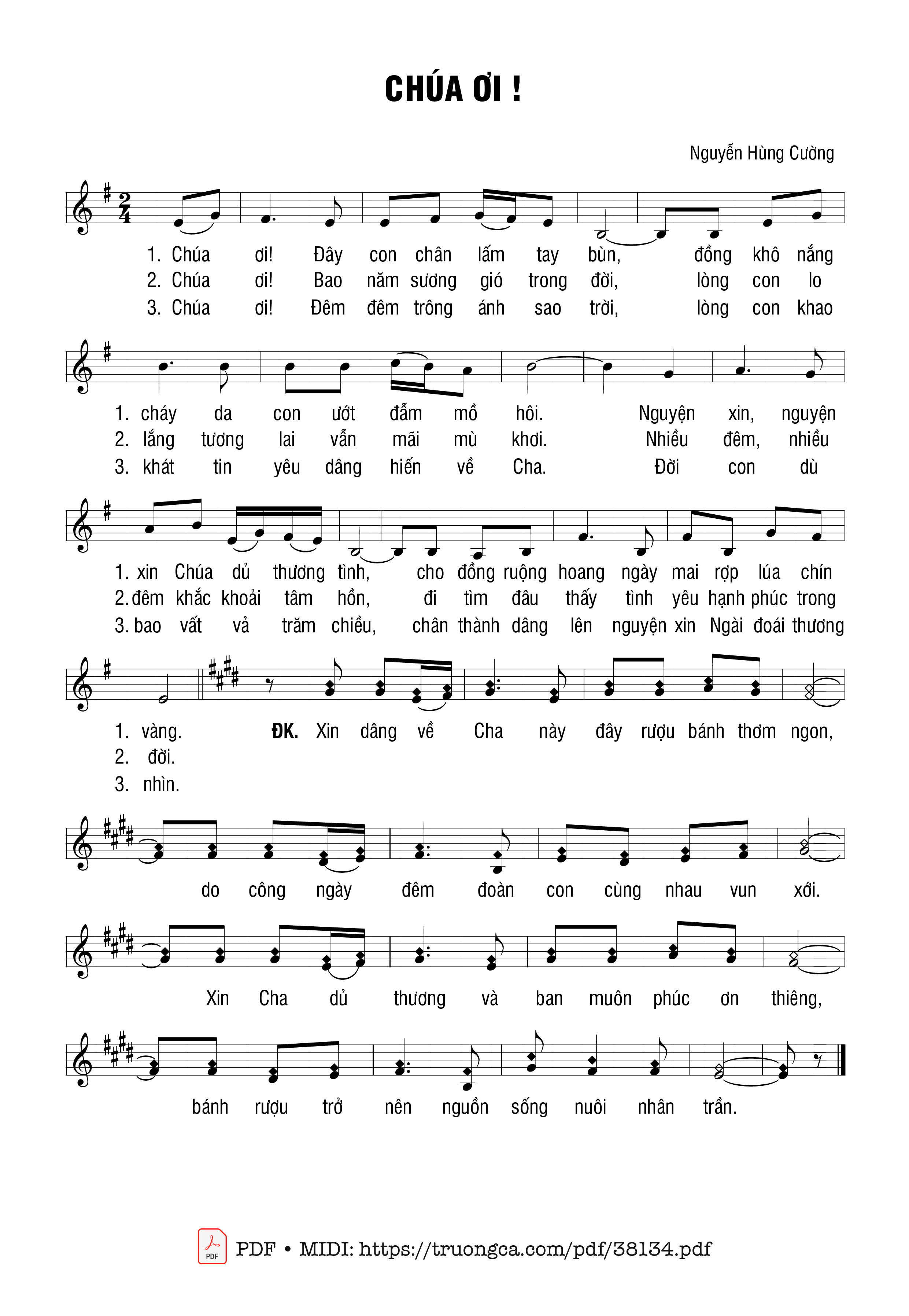 Page 1 of Sheet music PDF Chúa Ơi - Nguyễn Hùng Cường