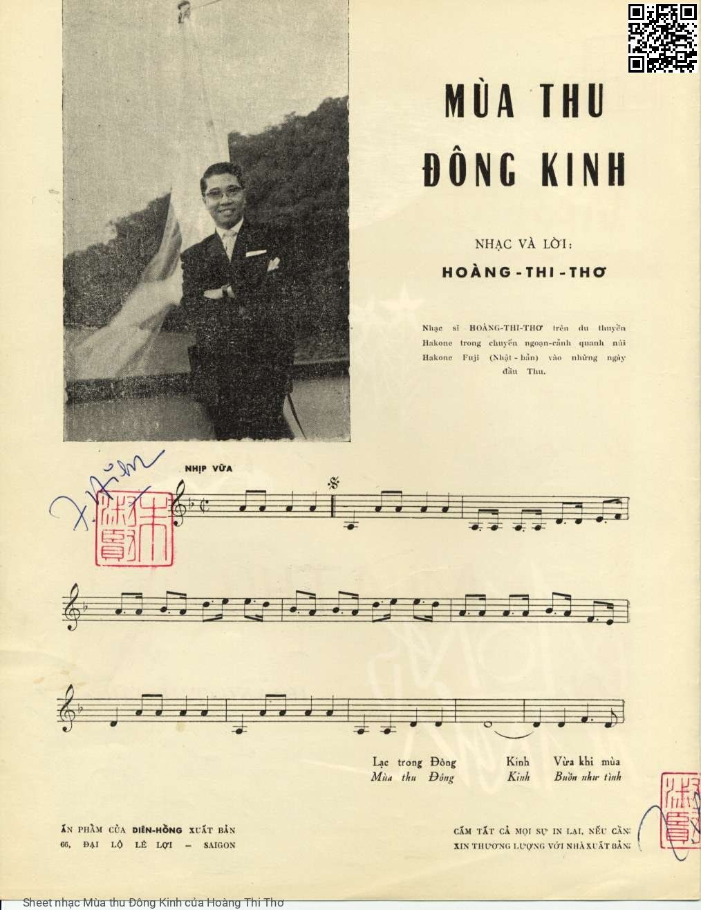 Page 2 of Sheet music PDF Mùa thu Đông Kinh - Hoàng Thi Thơ