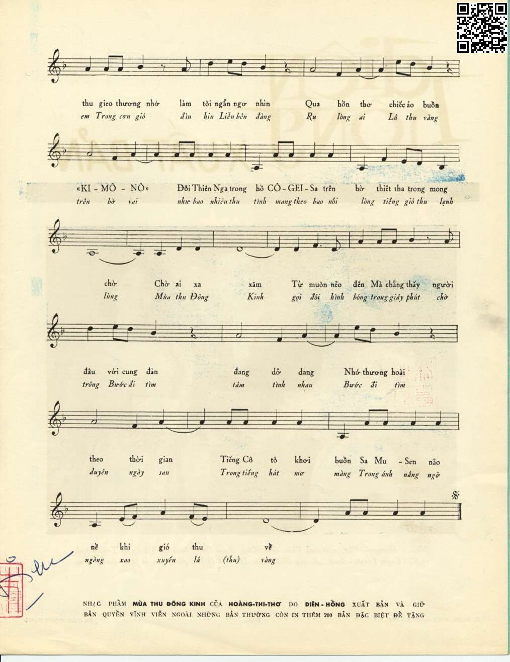 Page 3 of Sheet music PDF Mùa thu Đông Kinh - Hoàng Thi Thơ