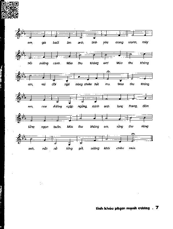 Page 2 of Sheet music PDF Mùa thu không có anh - Phạm Mạnh Cương