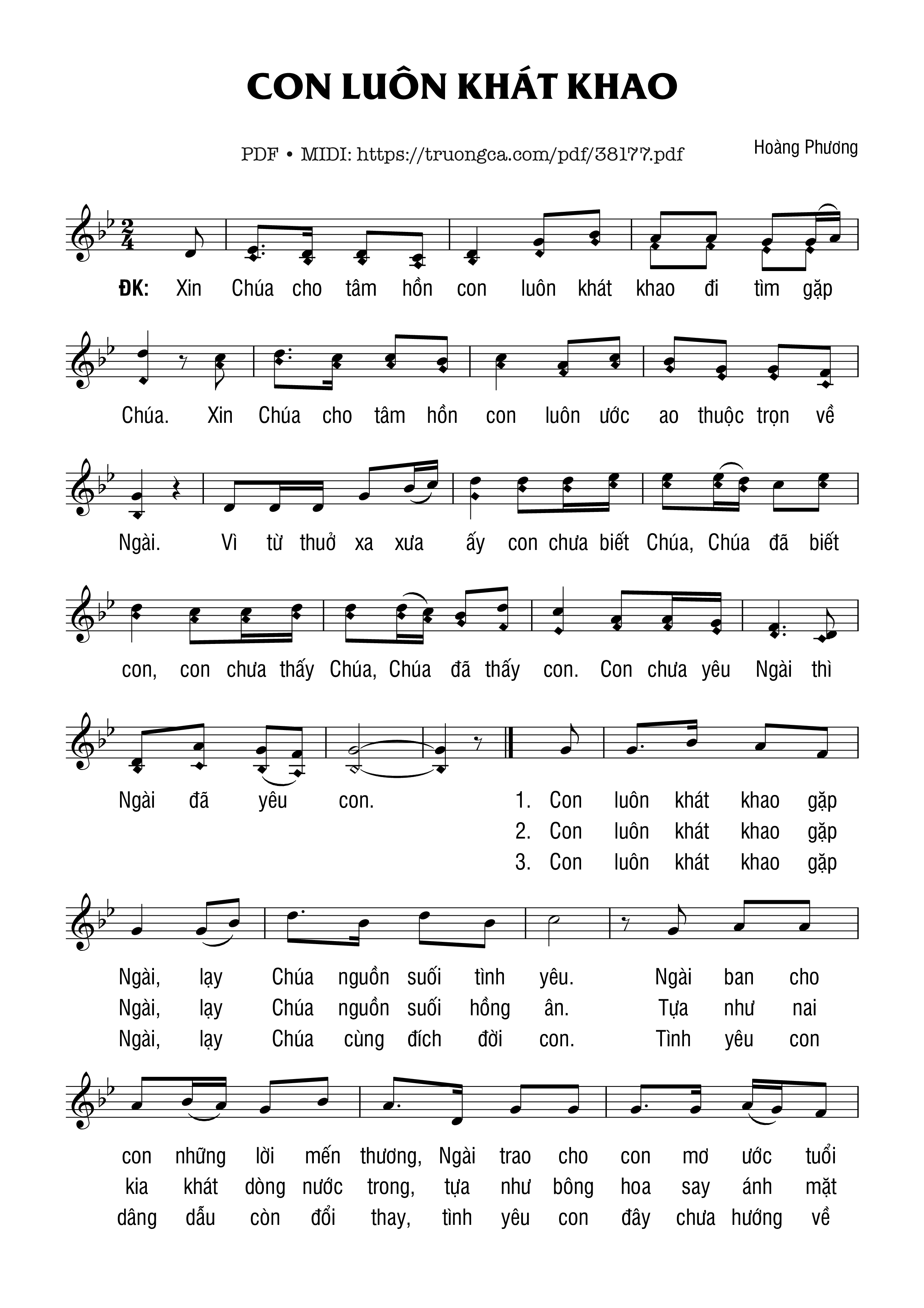 Page 1 of Sheet music PDF Con Luôn Khát Khao - Hoàng Phương
