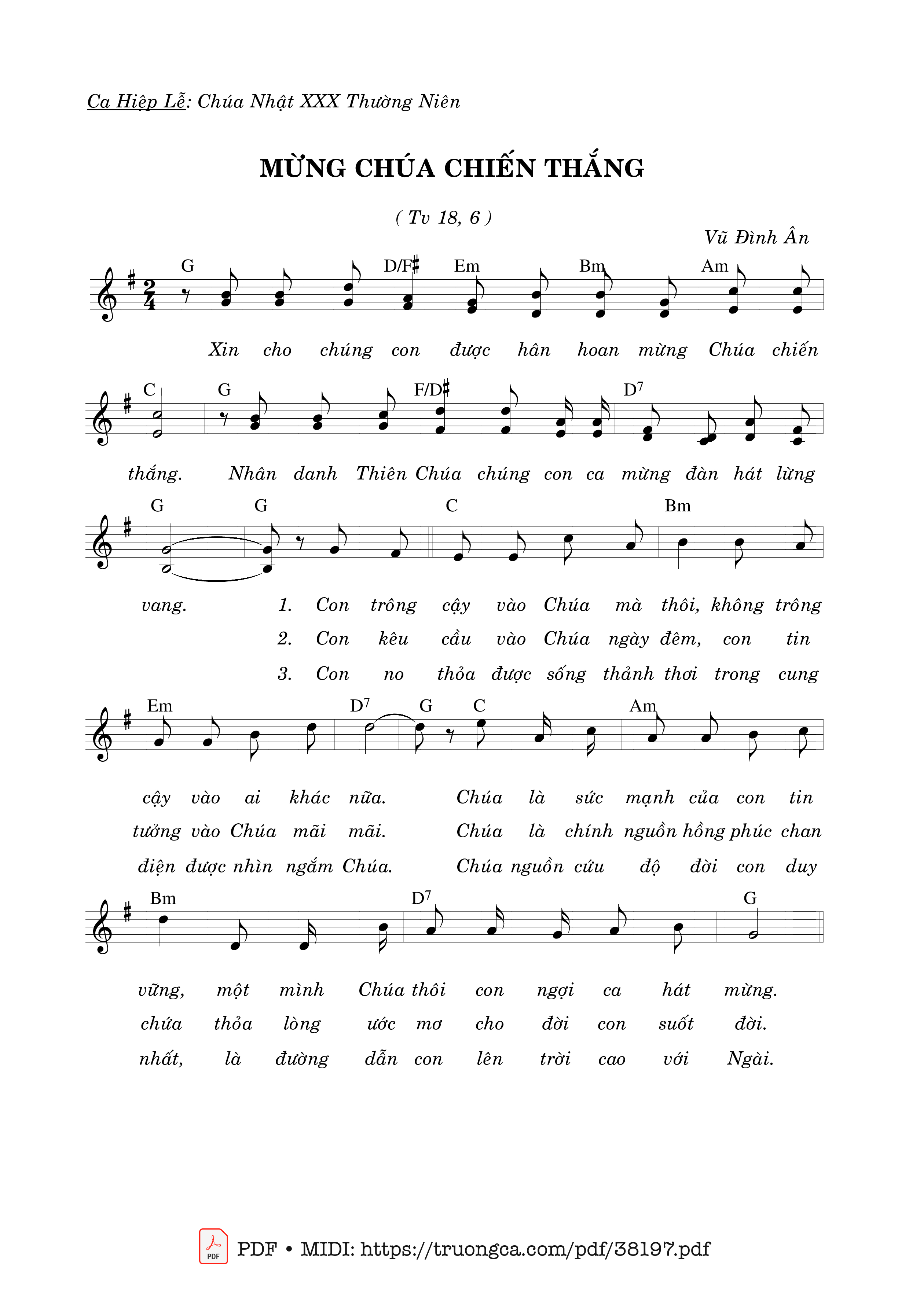 Page 1 of Sheet music PDF Thánh Vịnh 8, Mừng Chúa Chiến Thắng - Vũ Đình Ân