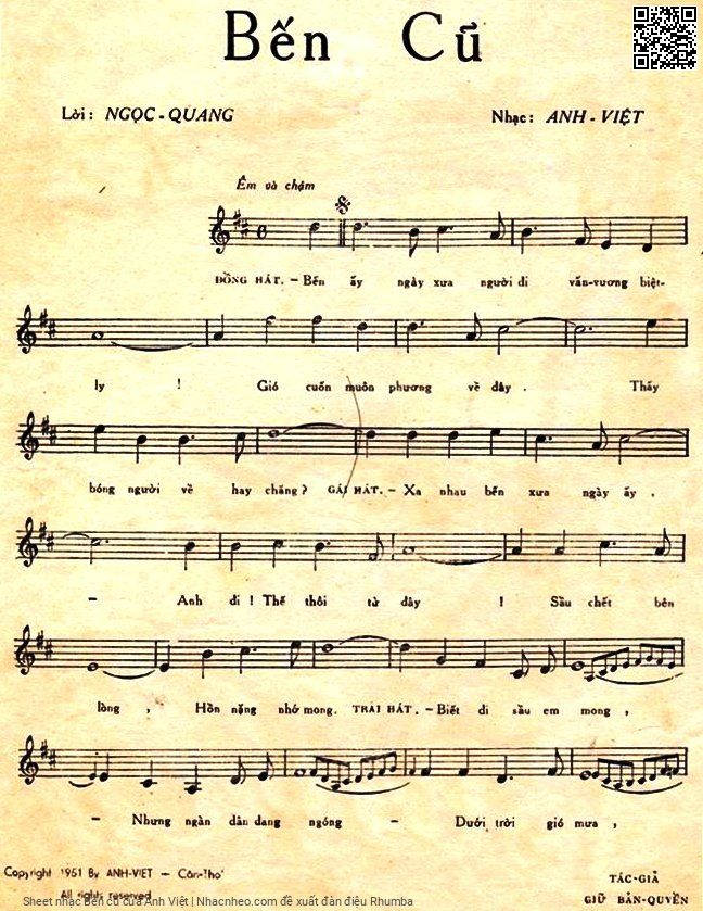 Page 2 of Sheet music PDF Bến cũ - Anh Việt