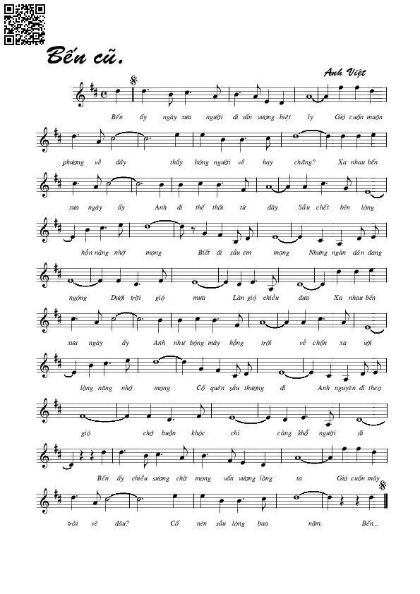 Page 4 of Sheet music PDF Bến cũ - Anh Việt