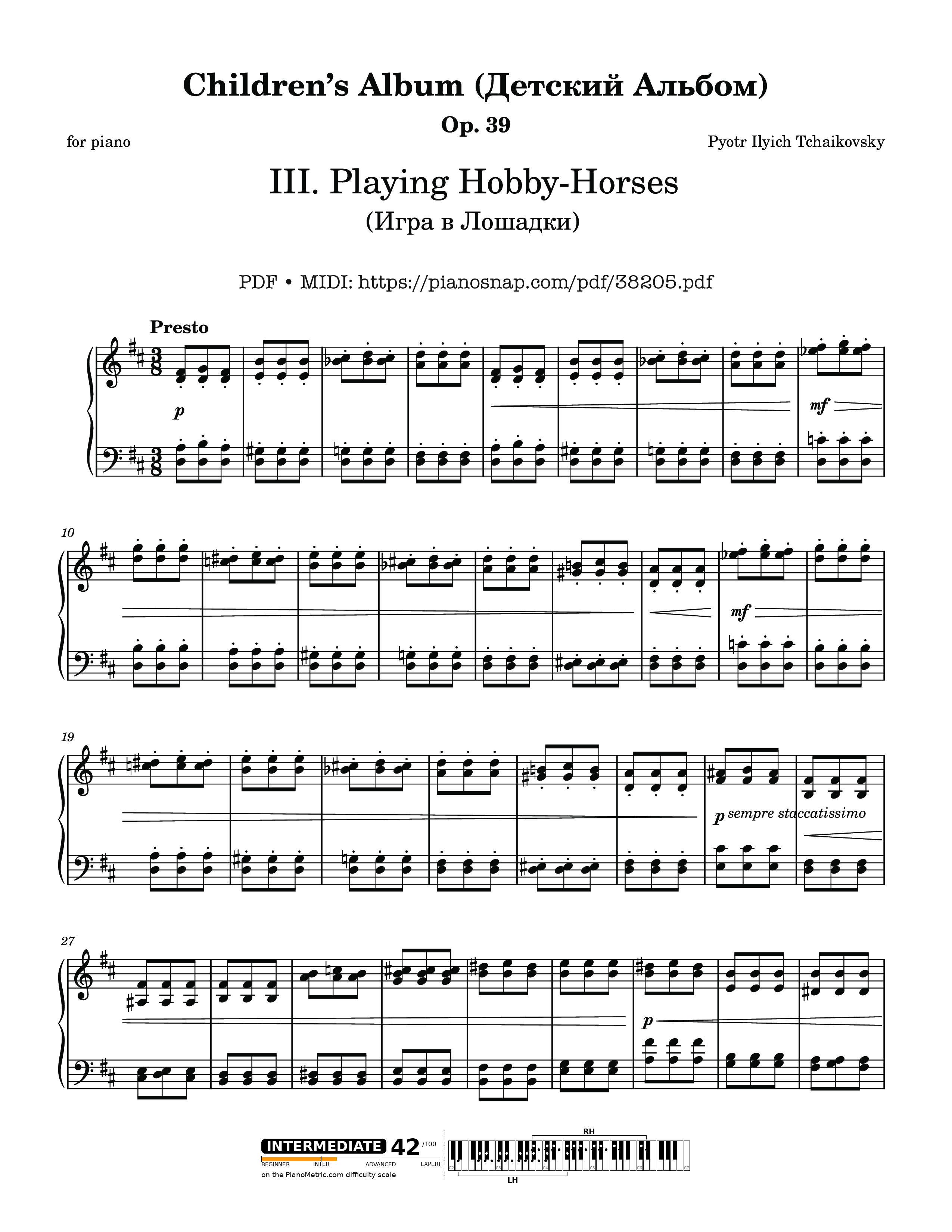 Page 1 of Sheet music PDF Playing Hobby-Horses, Children