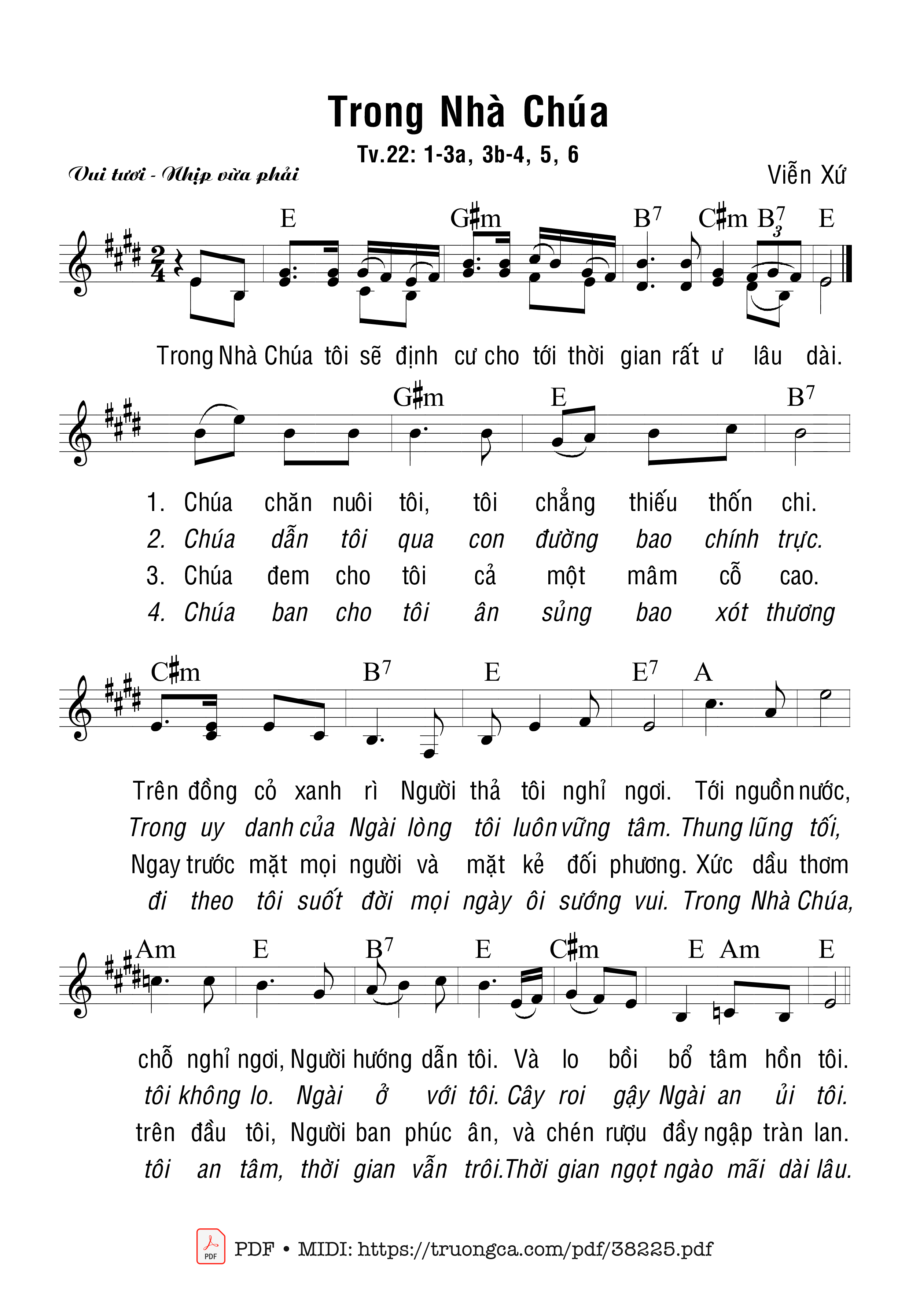 Page 1 of Sheet music PDF Thánh Vịnh 22, Trong Nhà Chúa - Viễn Xứ