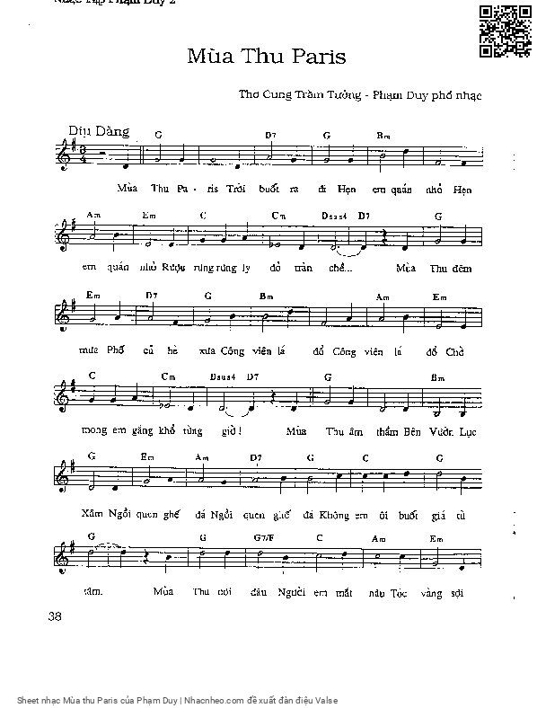 Page 5 of Sheet music PDF Mùa thu Paris - Phạm Duy