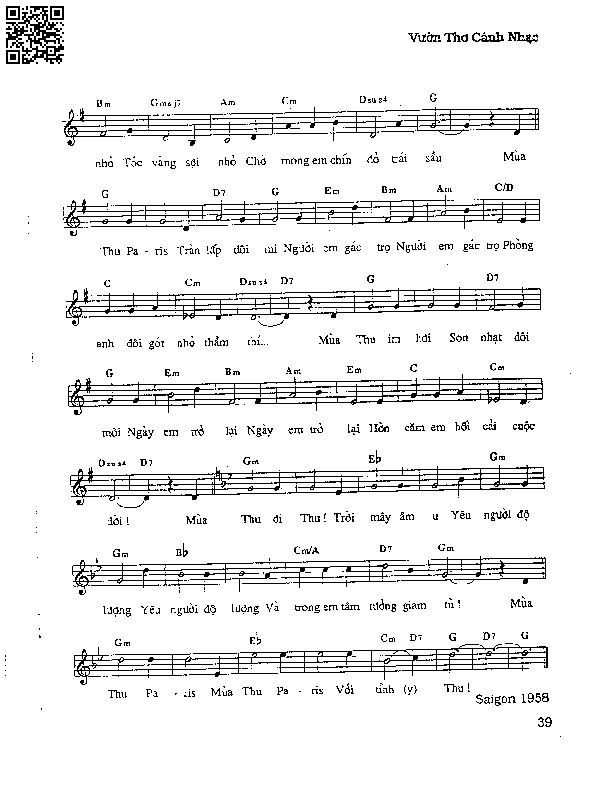 Page 6 of Sheet music PDF Mùa thu Paris - Phạm Duy