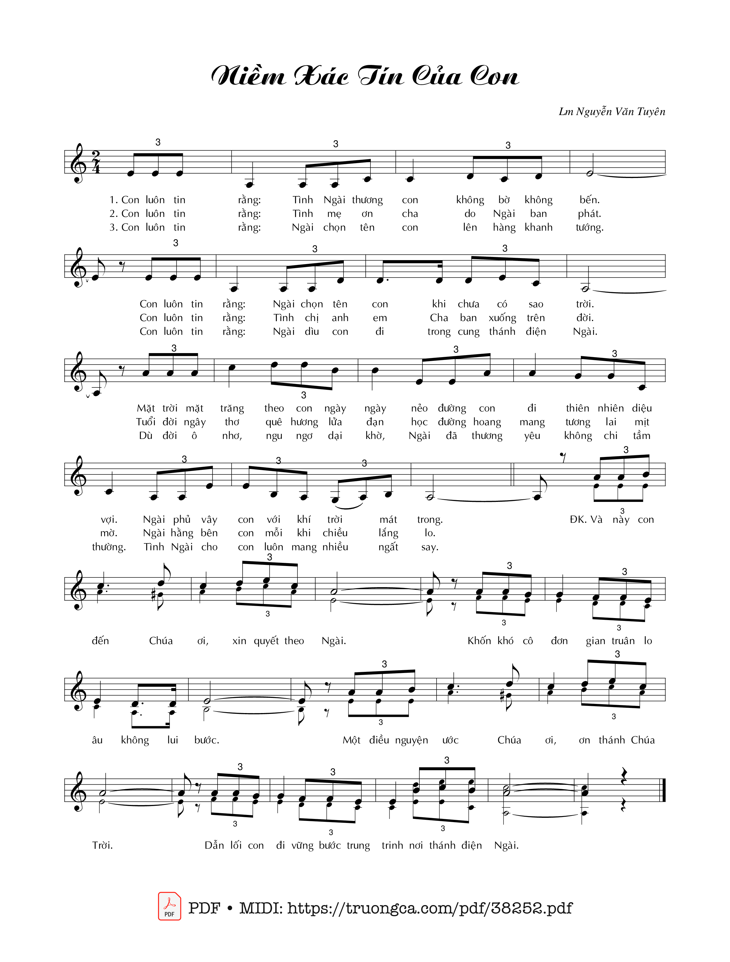 Page 1 of Sheet music PDF Niềm Xác Tín Của Con - Nguyễn Văn Tuyên